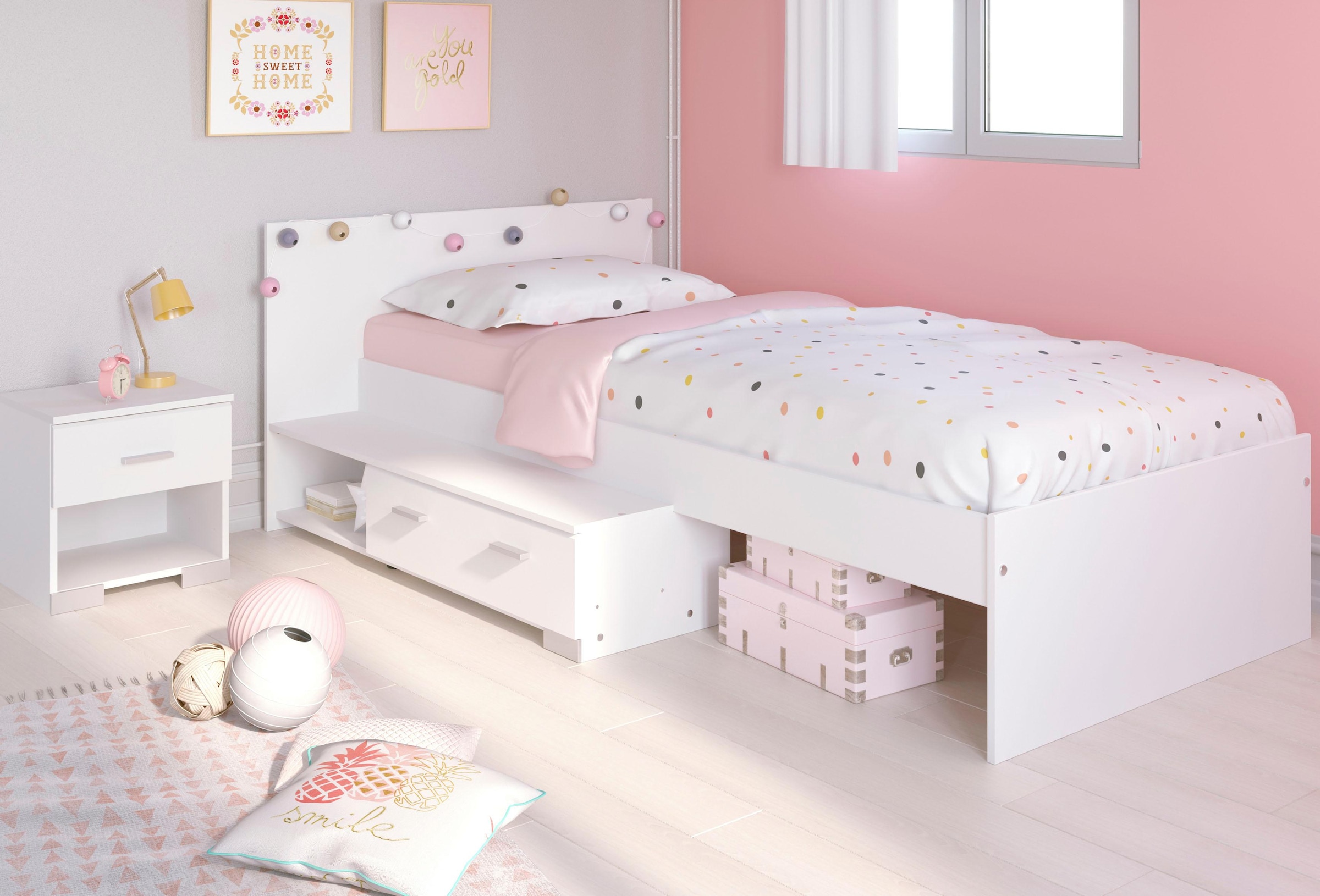 Jugendzimmer-Set »Galaxy«, (Set, 2 St., Bett und Nachttisch)