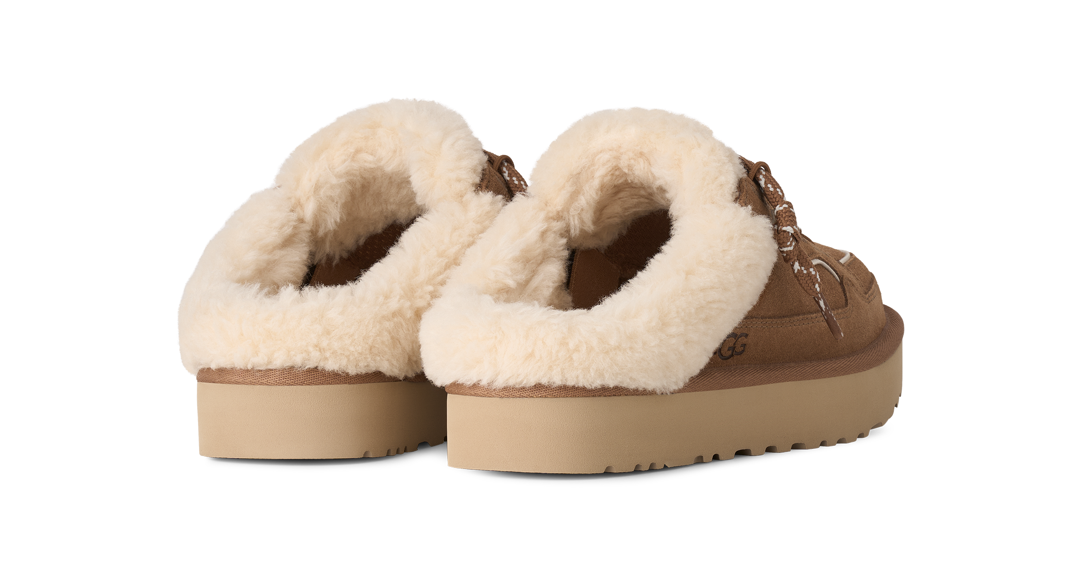 UGG Slipper »W LOWMEL MULE«  Plateau Clog, Mule, Schnürer mit Warmfutter-Kragen