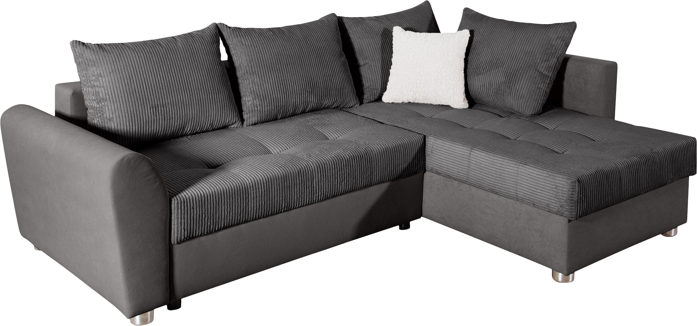 COLLECTION AB Ecksofa »JANA«, Ecksofa,Bettfunktion,Bettkasten,Bonnelfederkern,Rückenkissen