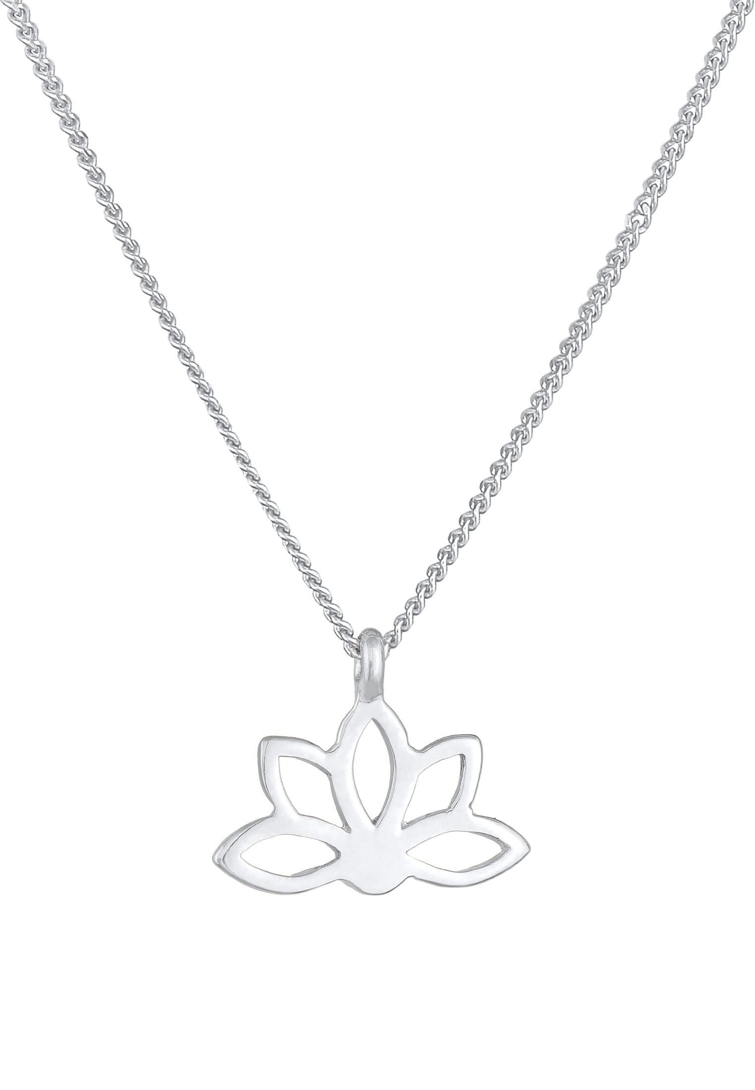 Elli Kette mit Anhänger »Halskette Lotusblume Blume Spirituell 925 Silber«