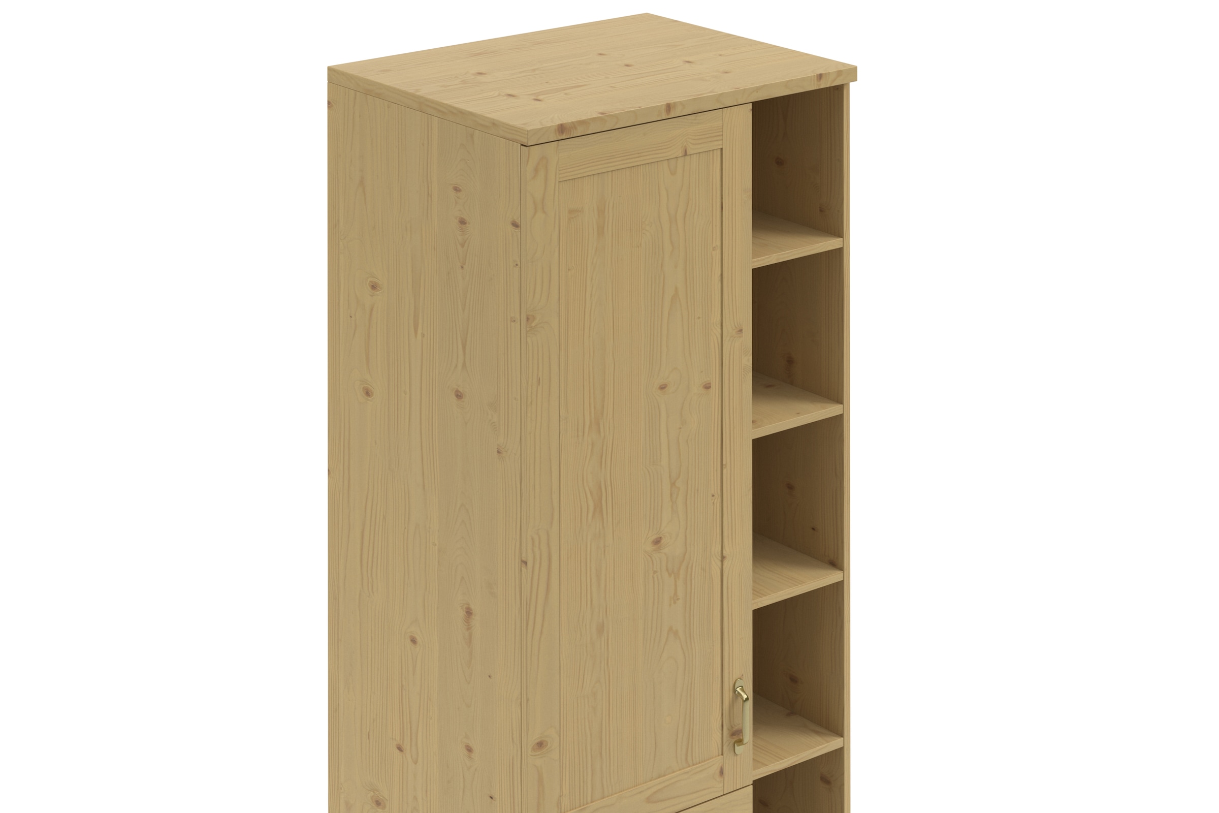 Home affaire Hochschrank »Alba«, (1 St.), Breite 75 cm, Kiefer massiv, 6 offene Fächer
