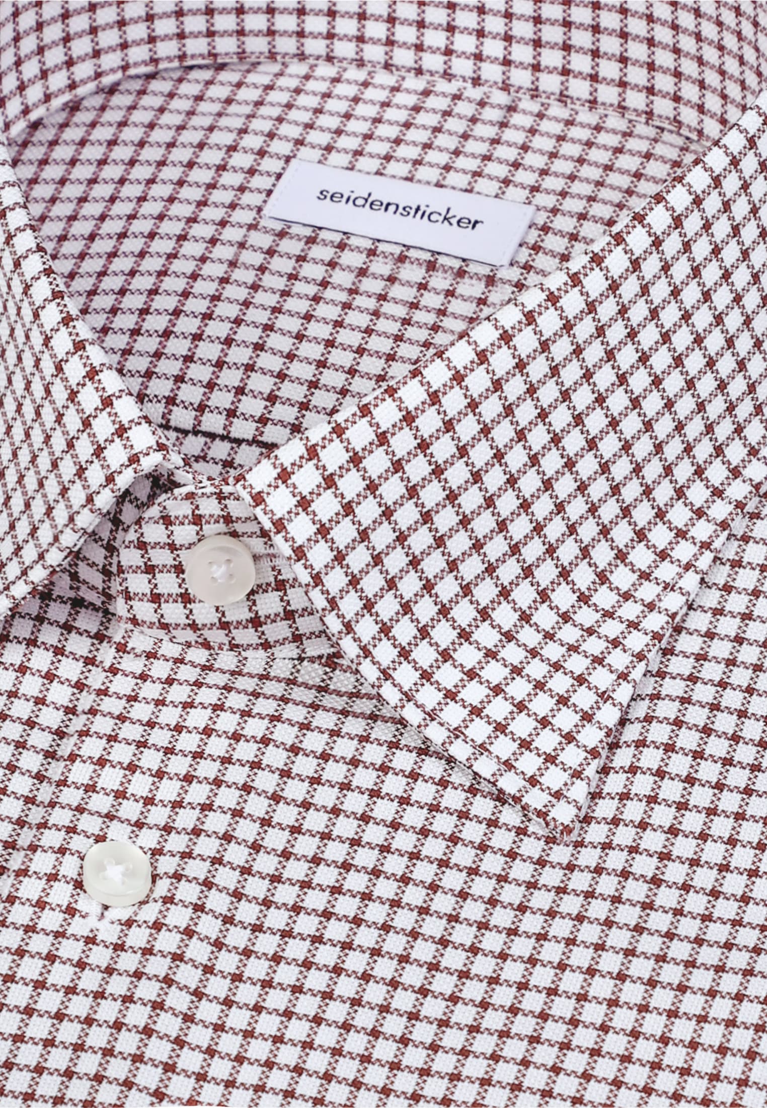 seidensticker Businesshemd »Schwarze Rose« Regular 1/1 Covered-Button-Down-Kragen Karo