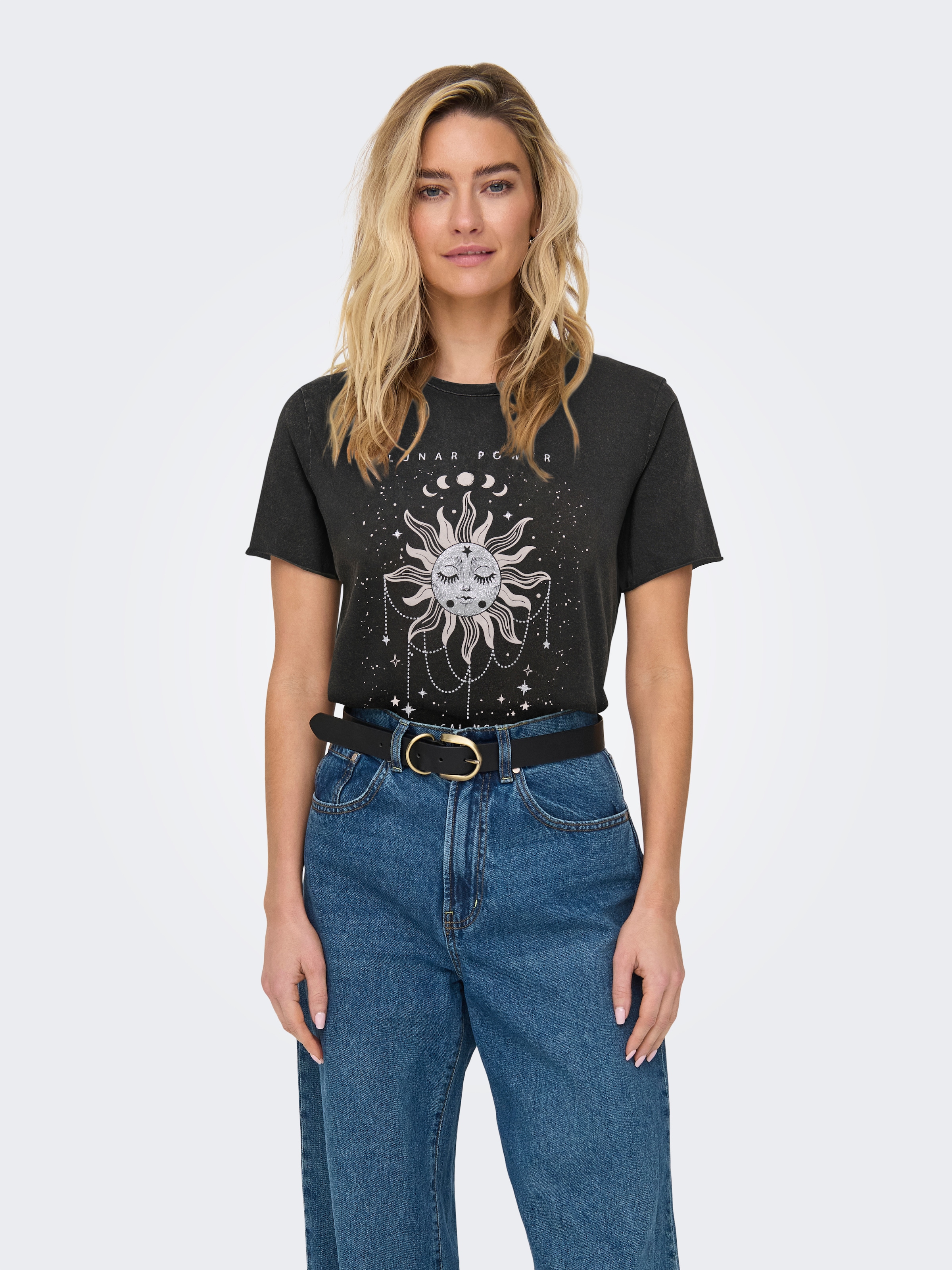 ONLY Rundhalsshirt »ONLLUCY REG S/S TOP JRS NOOS« Baumwolle, regular fit, unterschiedlich bedruckt