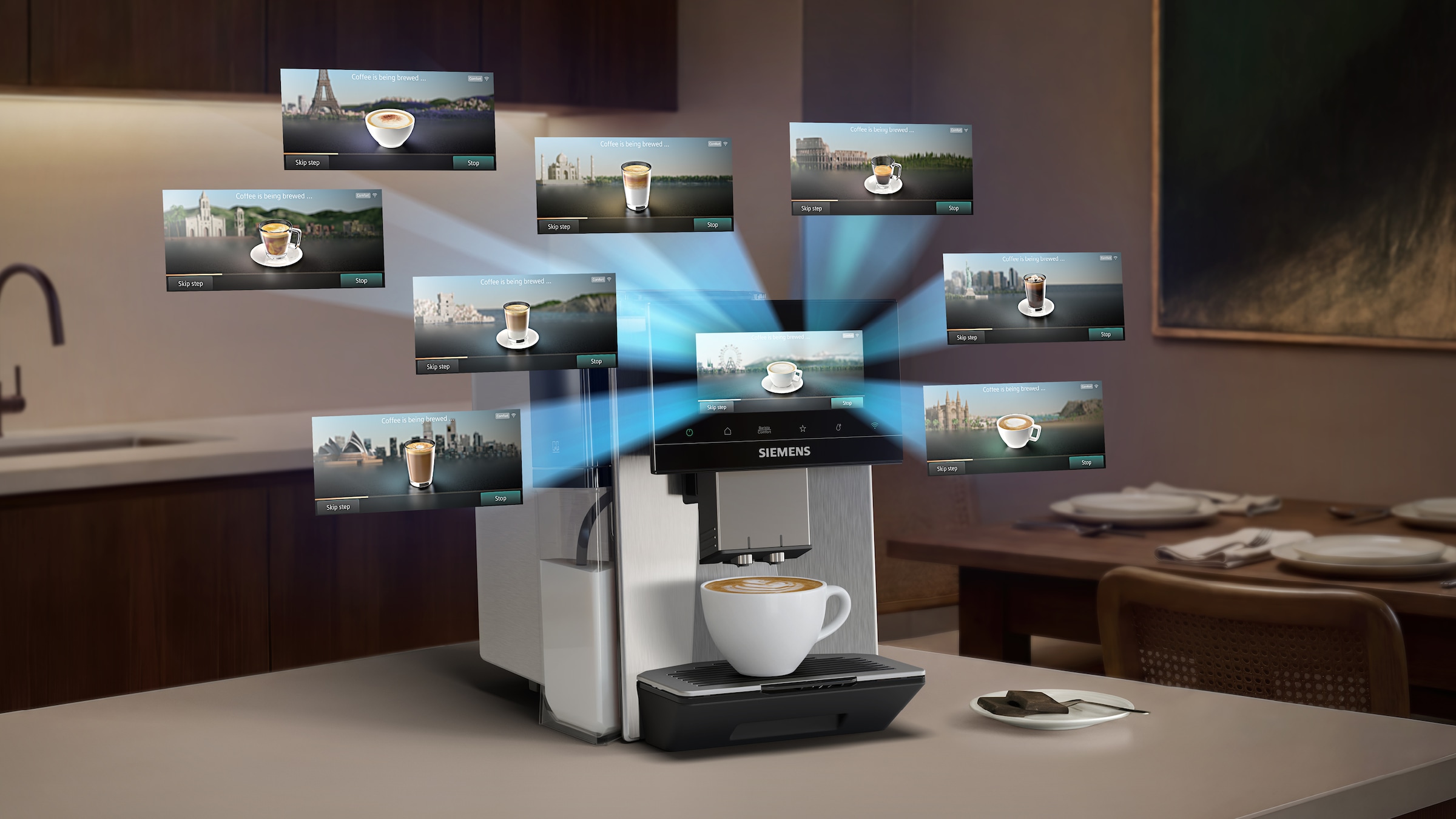 SIEMENS Kaffeevollautomat »EQ900 TQ923EZ3, autom. Reinigung, 41 versch. Getränke, XL-Getränke« farbiges 6.8'' TFT-Display, individuelle Aromaeinstellung, Edelstahl
