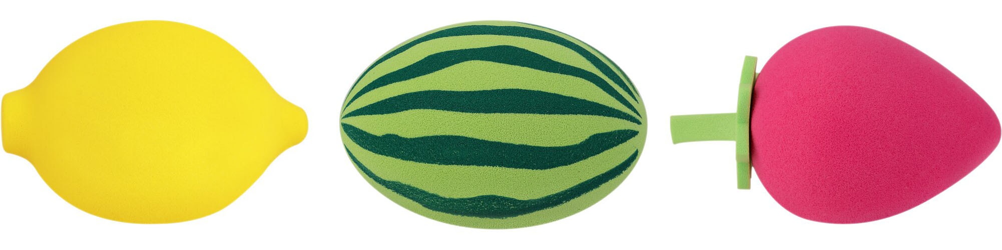 Essence Make-up Schwamm »JUICY BOMB PARTY makeup sponges«, (Set, 5 tlg.), Präzises Verblenden von cremigen und pudrigen Texturen, weich.