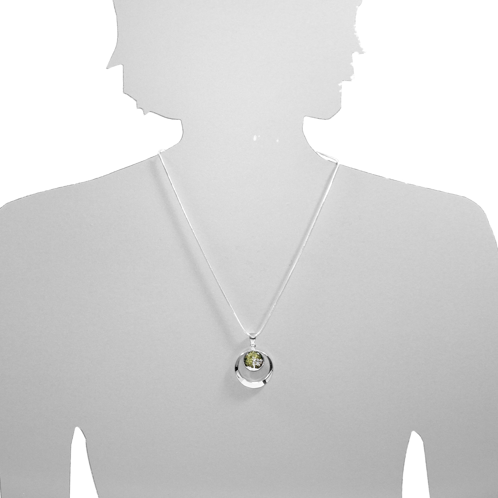 OSTSEE-SCHMUCK Kette mit Anhänger »- Windflüchter 30 mm - Silber 925/000 - Bernstein«