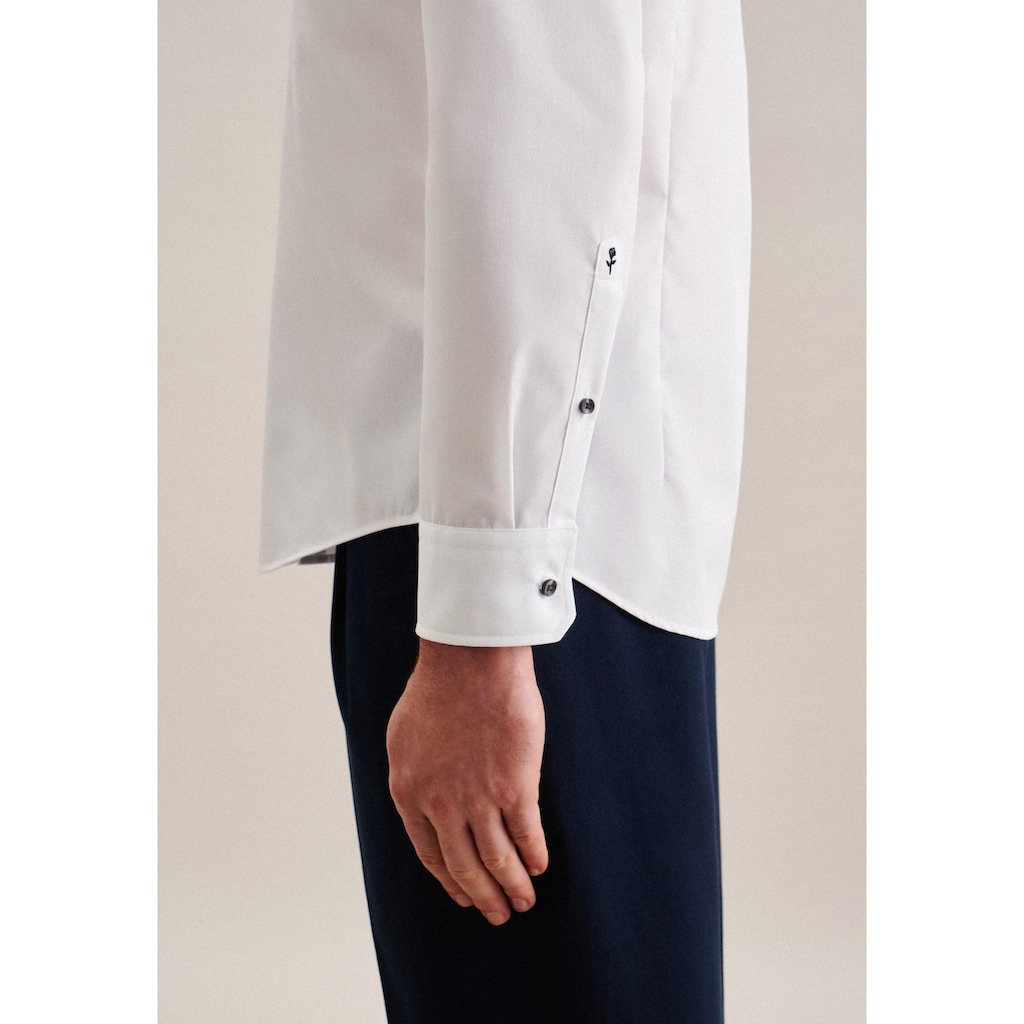 seidensticker Businesshemd »Shaped«, Shaped Extra langer Arm Kentkragen Uni