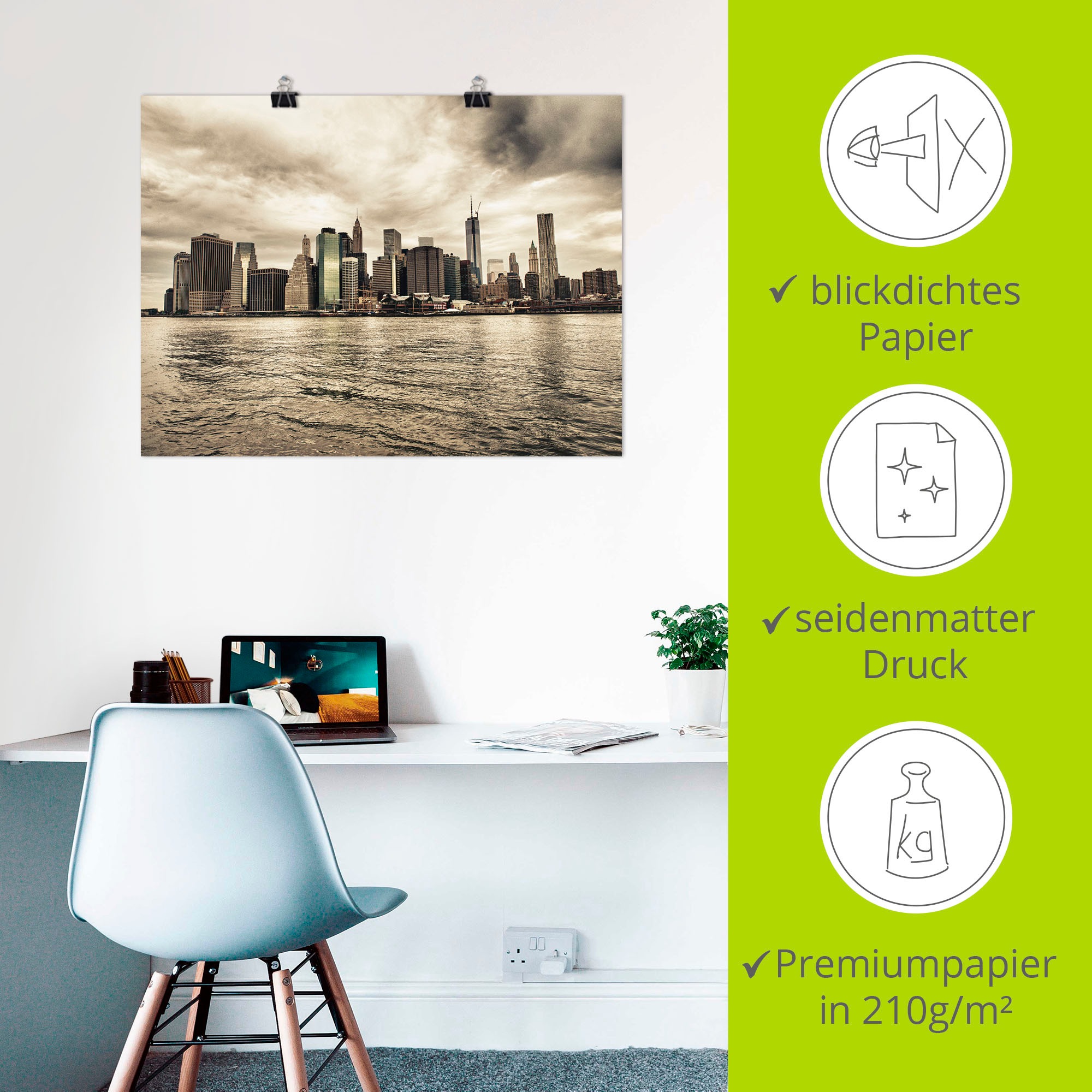 Artland Wandbild »Lower Manhattan Skyline«, Amerika, (1 St.), als Leinwandbild, Poster in verschied. Größen