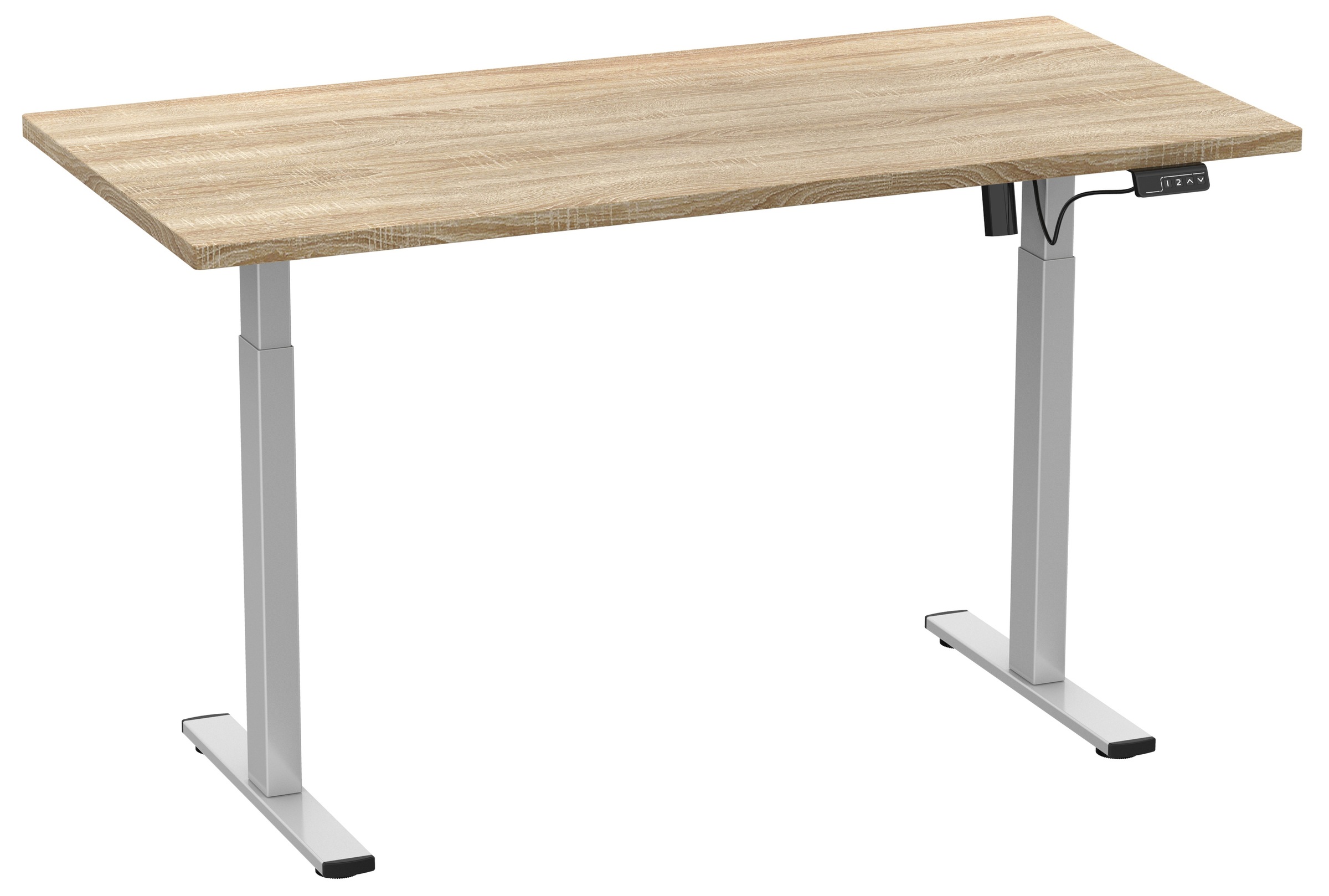 VCM Schreibtisch »VCM Höhenverstellbarer Schreibtisch stufenlos elektrisch höhenverstellbar Lona 140x80 Silber«, (Lona)