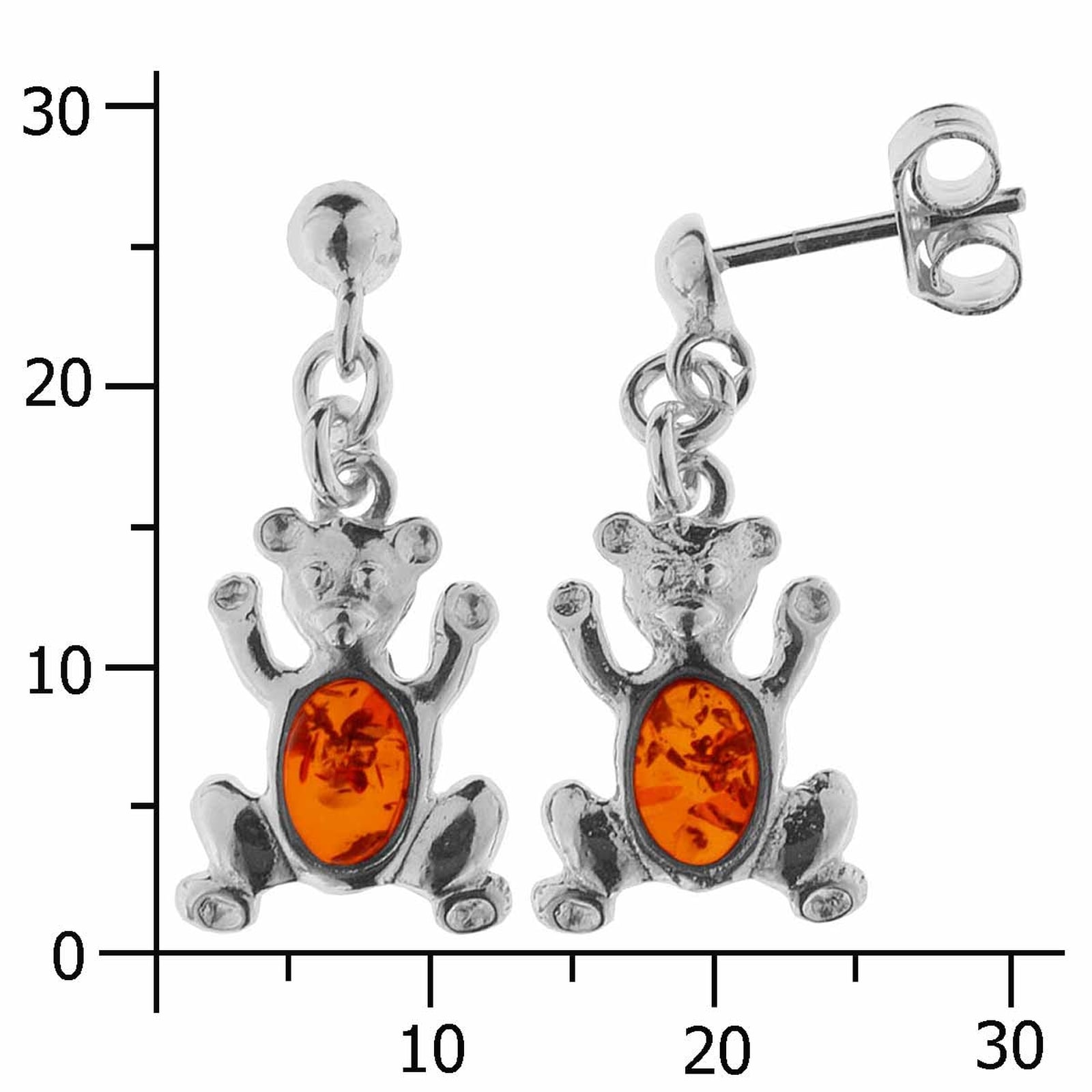 OSTSEE-SCHMUCK Paar Ohrhänger »- Teddy - Silber 925/000 - Bernstein«