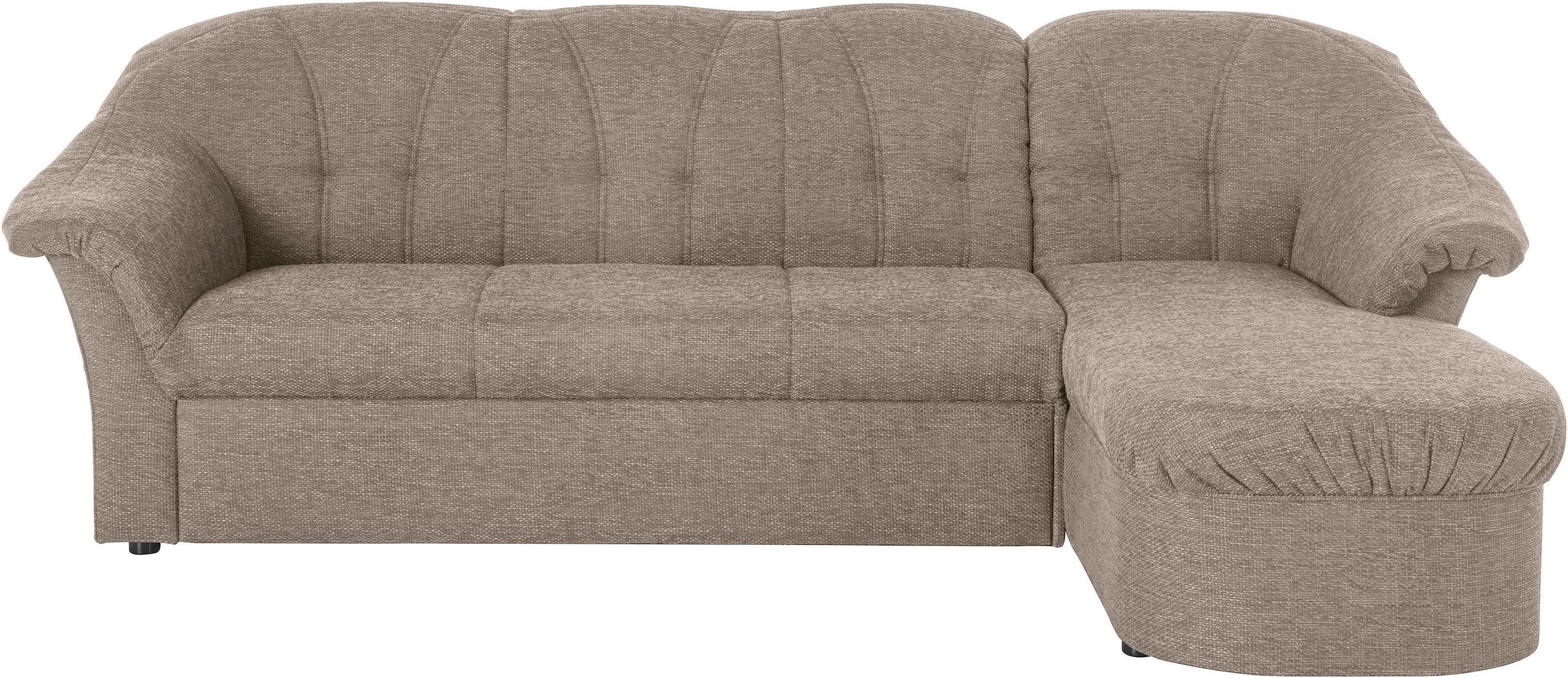 DOMO collection Ecksofa »Pegnitz, elegante Rückensteppung, kompakte Stellmaße 238/141cm, L-Form«, wahlweise mit Bettfunktion