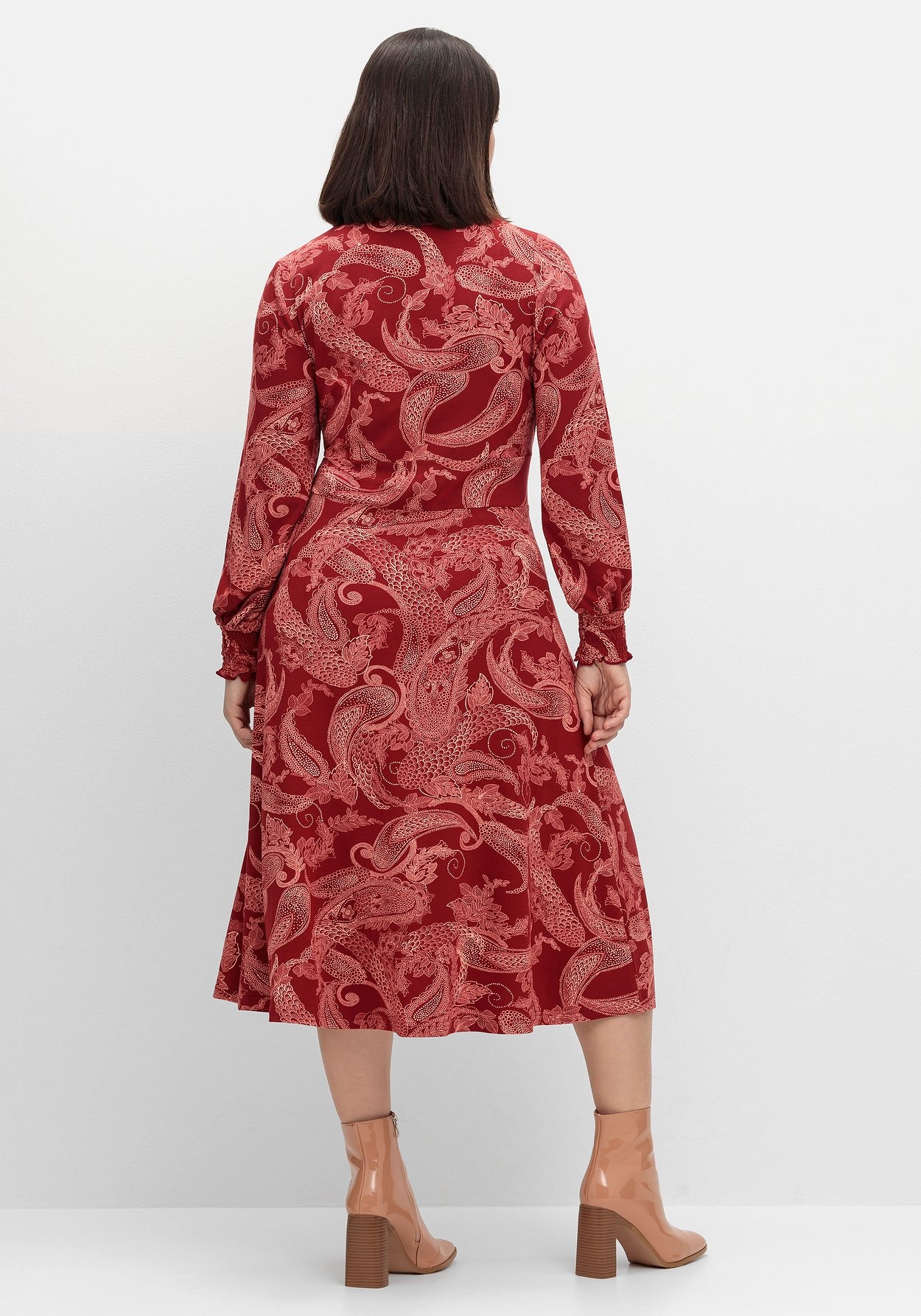 Sheego Jerseykleid »Jerseykleid mit Paisleydruck und Blusenkragen«