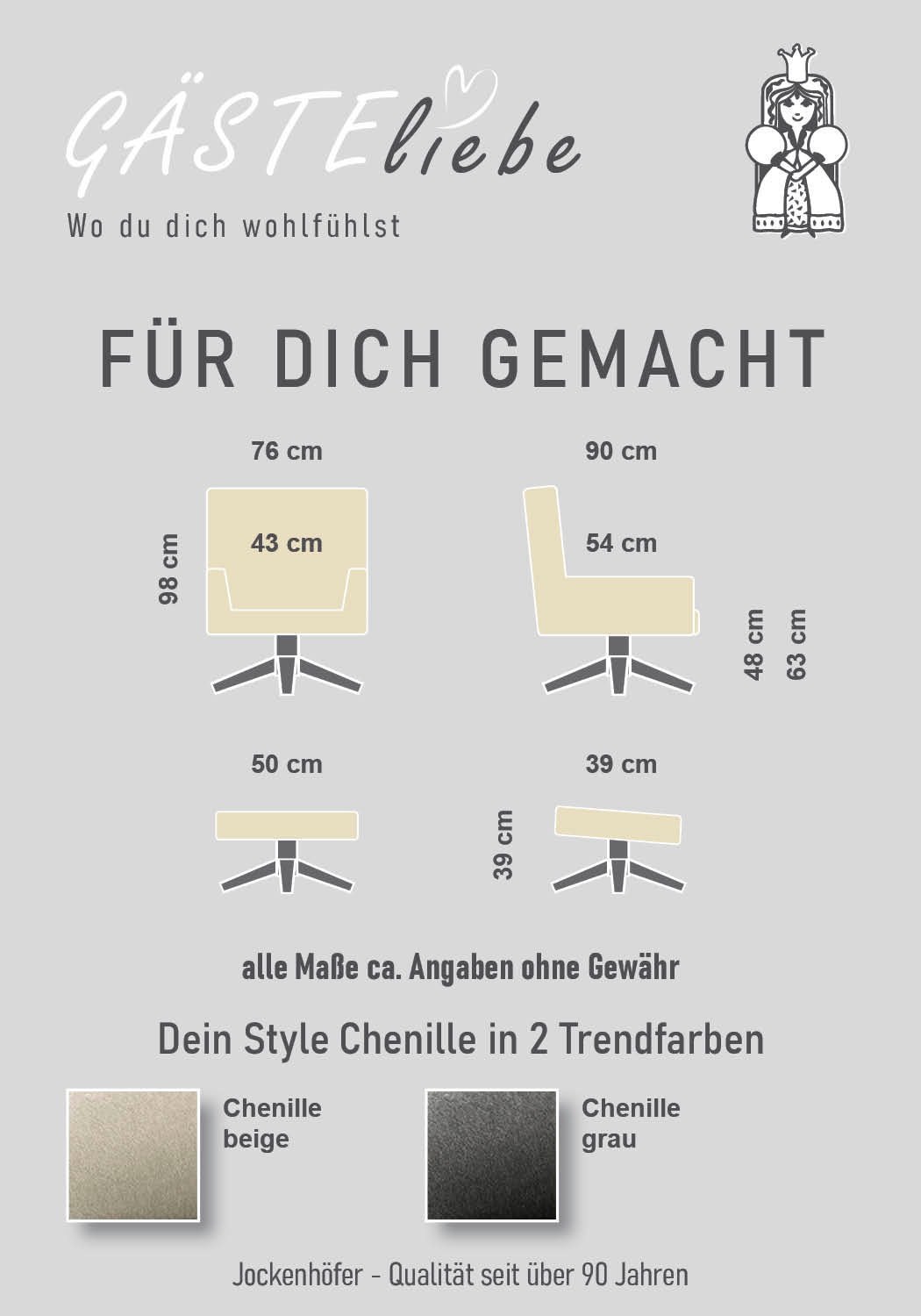 Jockenhöfer Gruppe Relaxsessel »Hawaii, B: 76 cm, Sitzhöhe: 48 cm« Set: mit Hocker, 360° Drehfunktion, feststellbare Wipp-Funktion