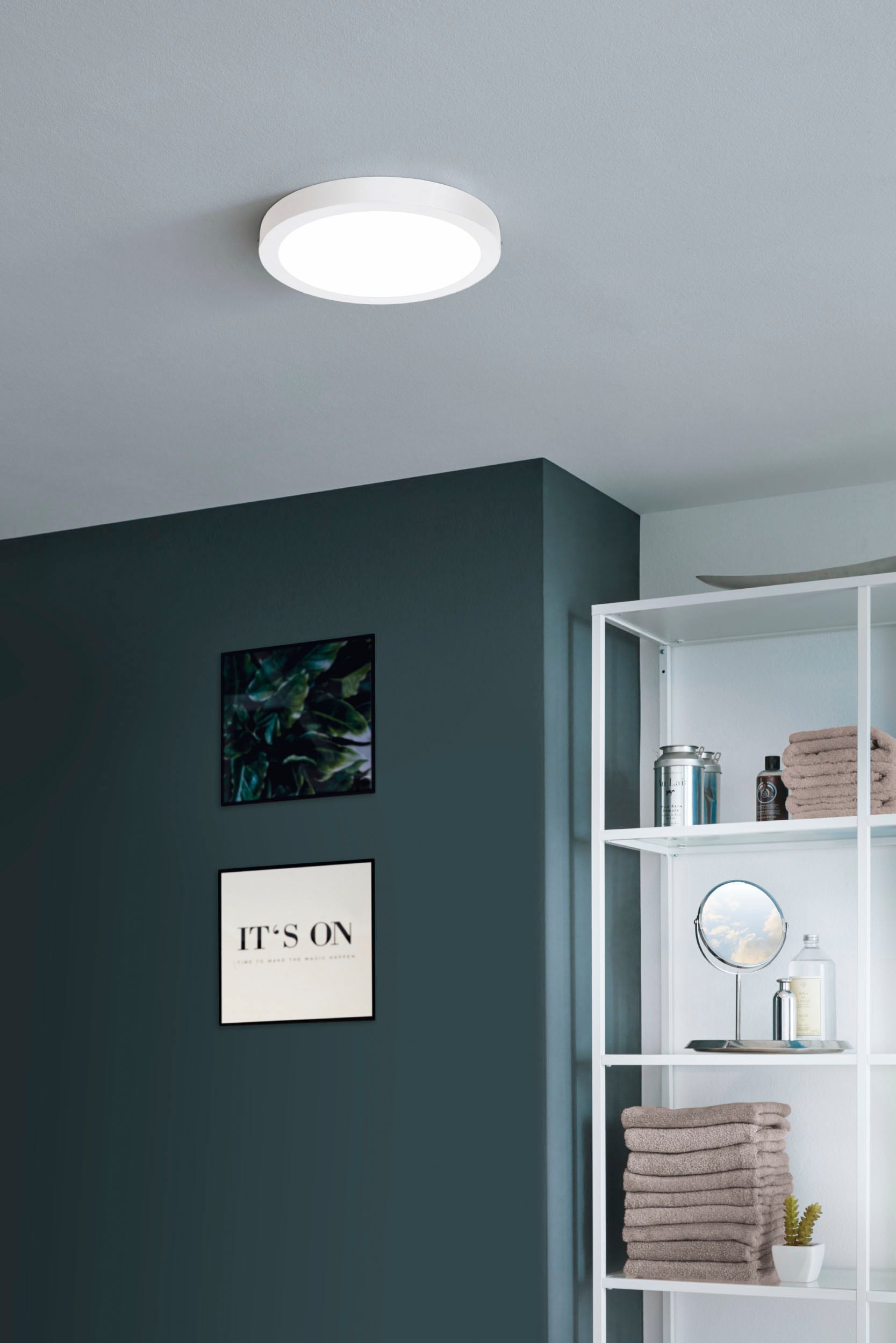 EGLO Deckenleuchte »FUEVA-Z«, Leuchtmittel LED-Modul | LED fest integriert, Deckenleuchte in weiß aus Alu - 19,5W - warmweiß - kaltweiß
