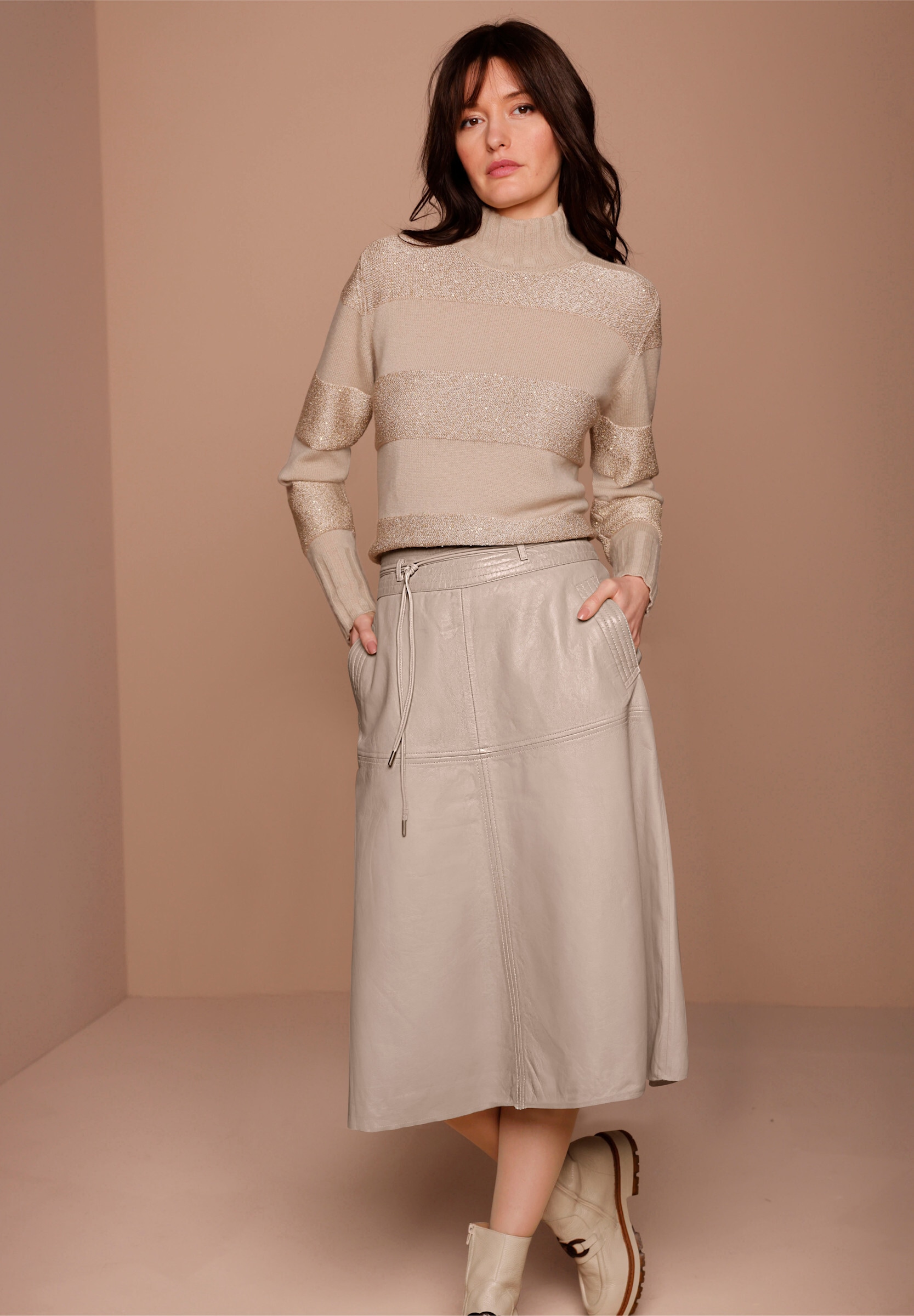 creation L Strickpullover »Merino-Kaschmir-Pullover Wollpullover mit Paillettengarn«