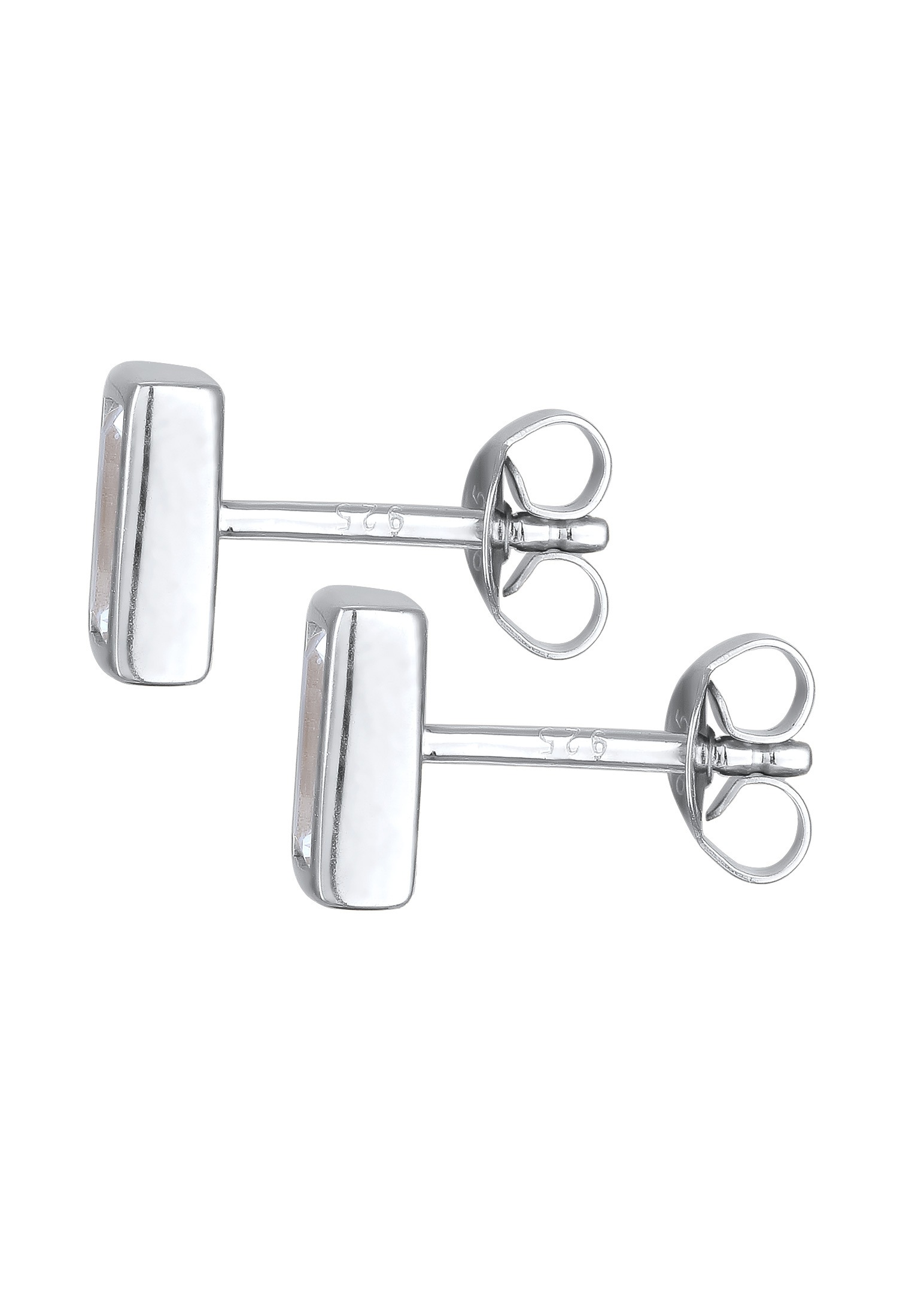 Kuzzoi Paar Ohrstecker »Ohrringe Rechteck Topas Weiß 925 Sterling Silber«