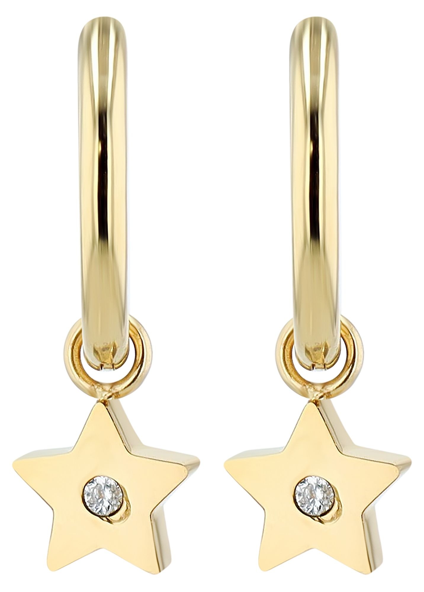 Adelia´s Kettenanhänger »Damen Anhänger ¿ Stern Anhänger aus Edelstahl mit Strass Steinchen«