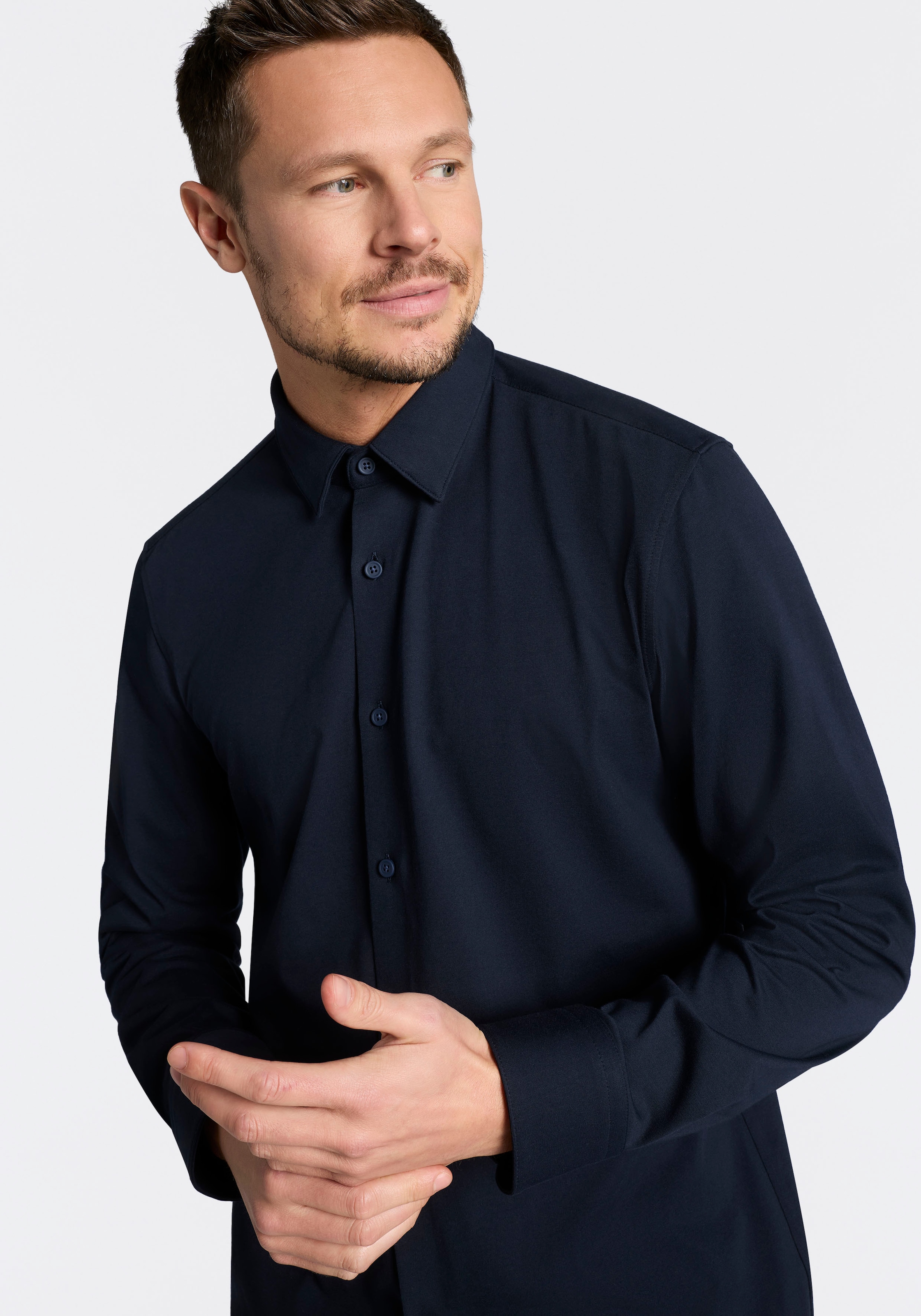 BOSS Businesshemd »HANK« Kentkragen, Slim Fit, Baumwoll-Mix mit Performance-Stretch