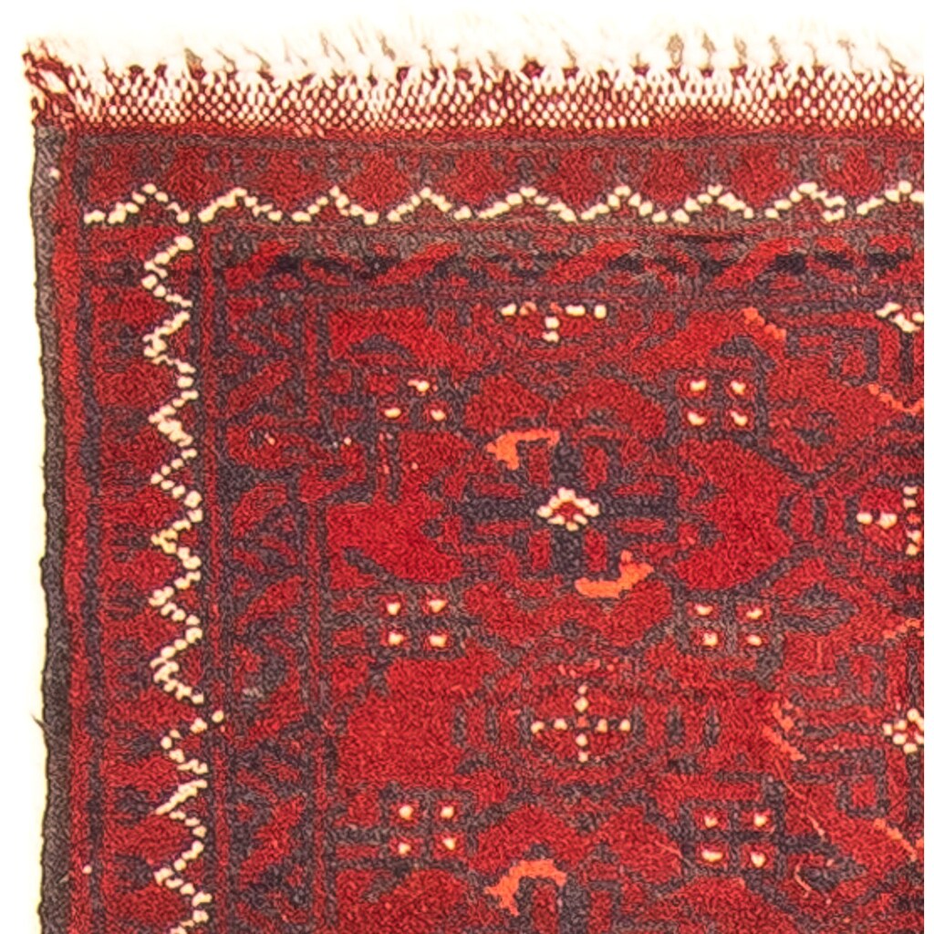 morgenland Orientteppich »Afghan - 140 x 44 cm - rot«, rechteckig, Wohnzimmer, Handgeknüpft, Einzelstück mit Zertifikat