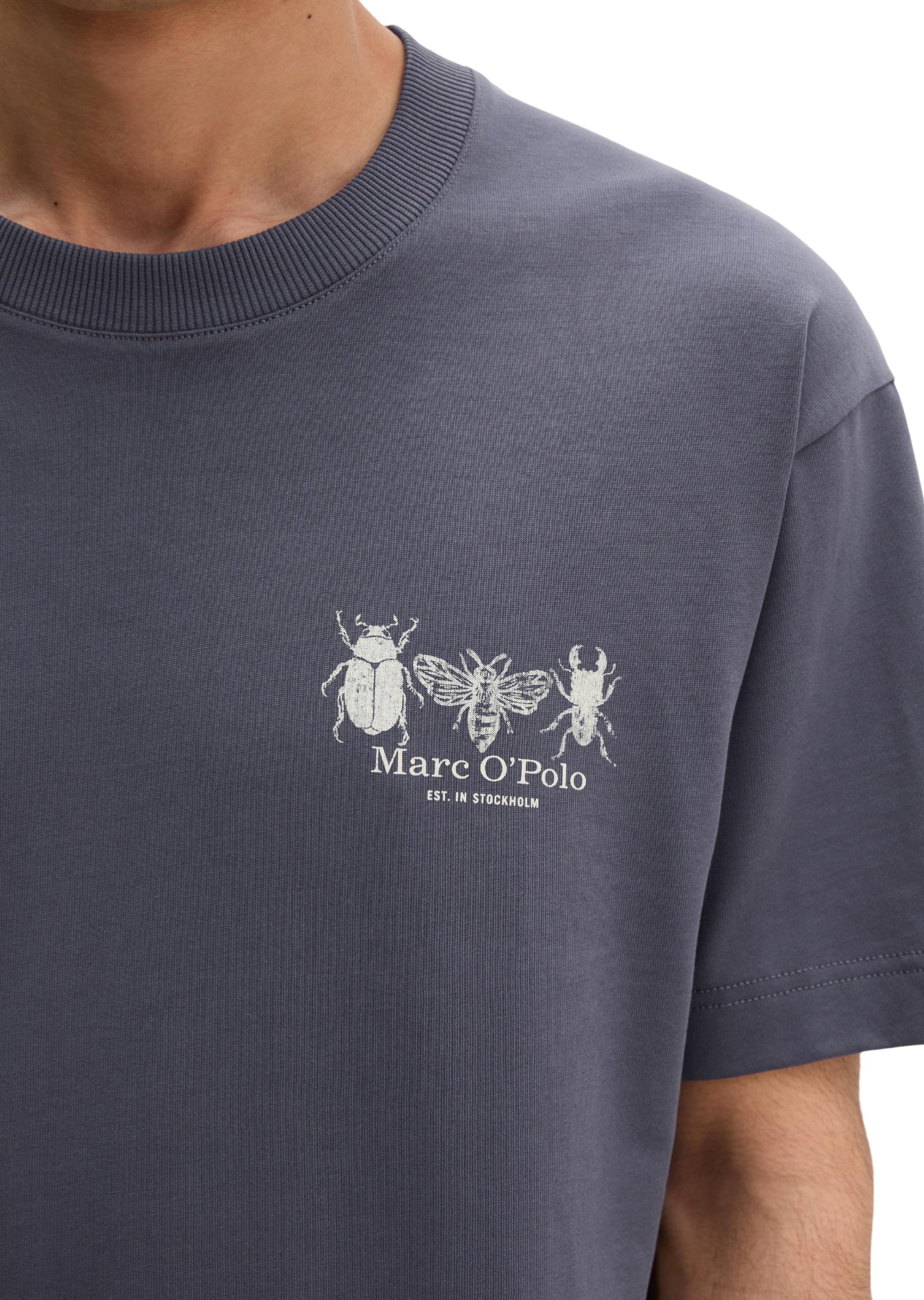 Marc O'Polo T-Shirt loose fit mit beidseitigen Insektenprints