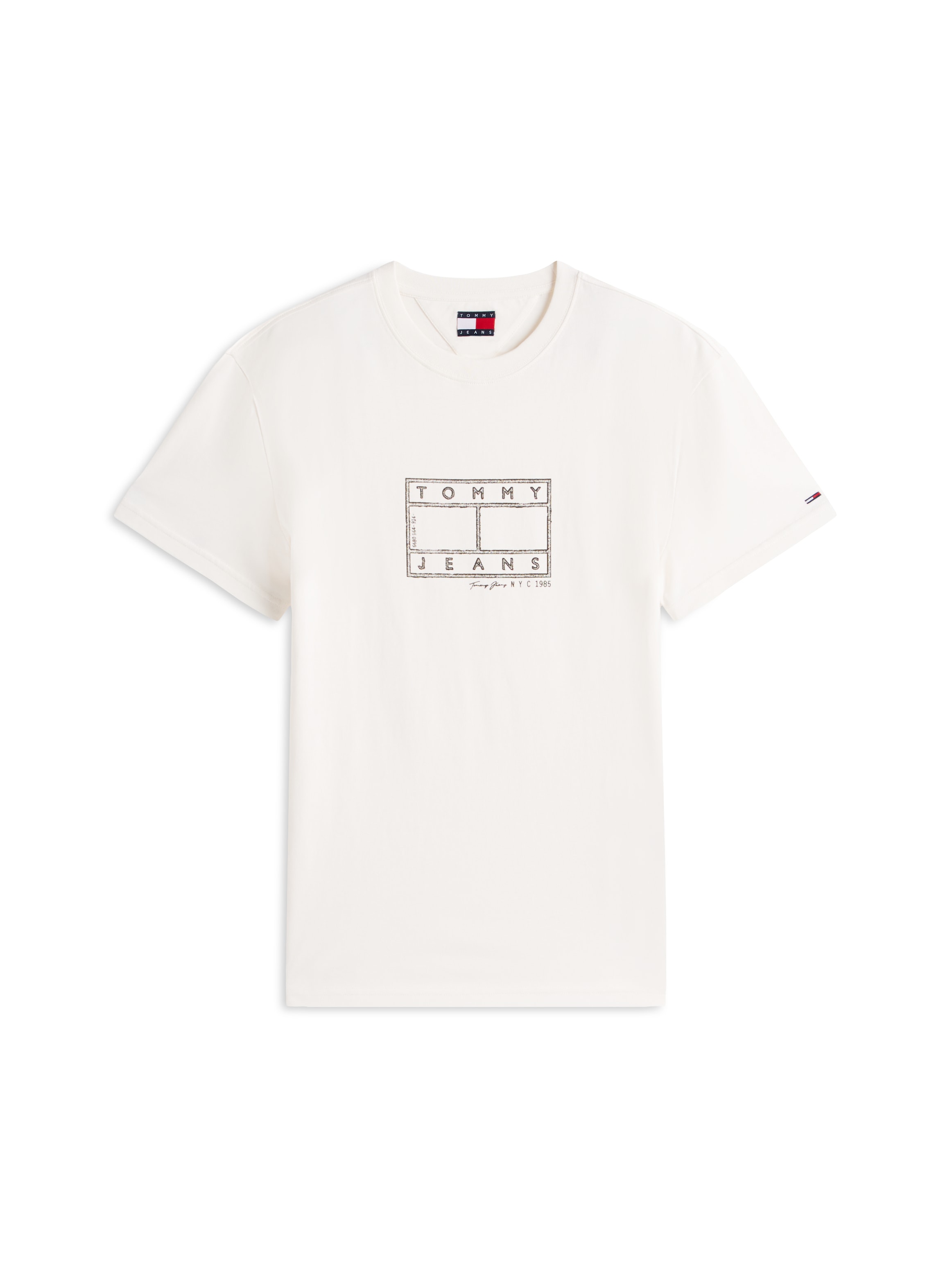 Tommy Jeans T-Shirt »TJM  CENTER FLAG« mit Stempel-Logo, regular fit, Rundhals