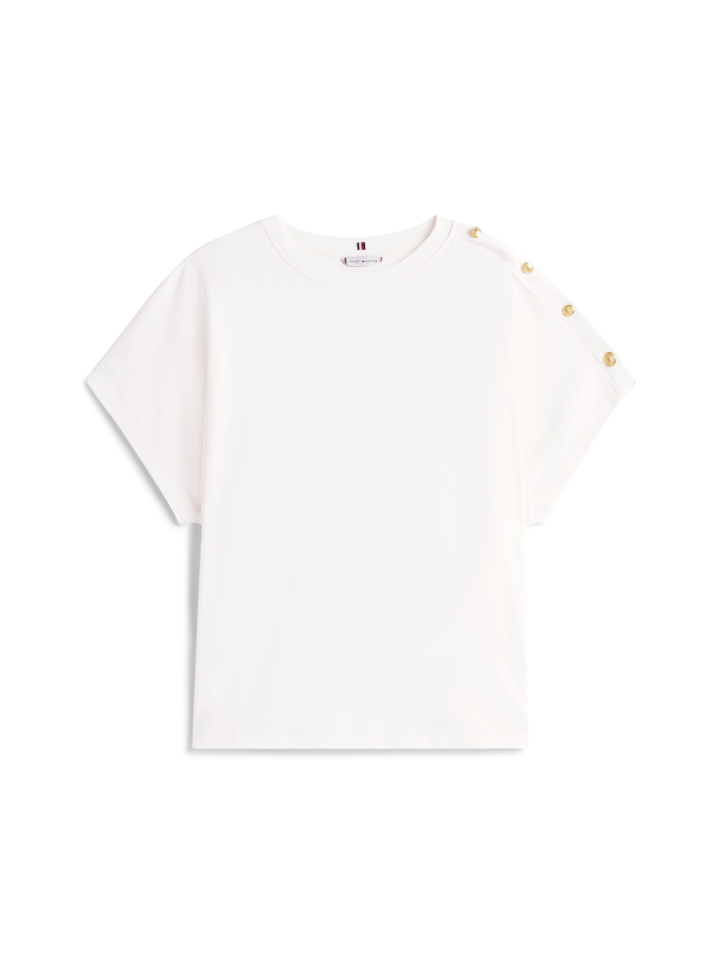 Tommy Hilfiger Curve Kurzarmshirt »CRV GOLD BUTTON SS TEE«, in großen Größen