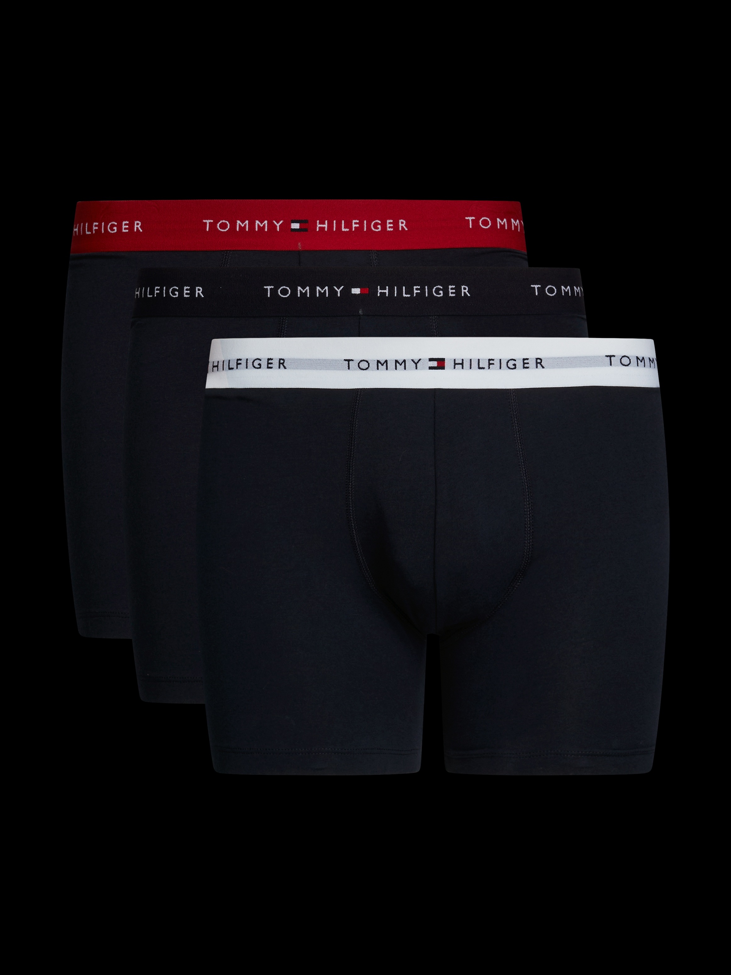 Tommy Hilfiger Underwear Boxershorts »3P BOXER BRIEF WB«, (Packung, 3 St., 3er-Pack), mit kontrastfarbenem Logobund