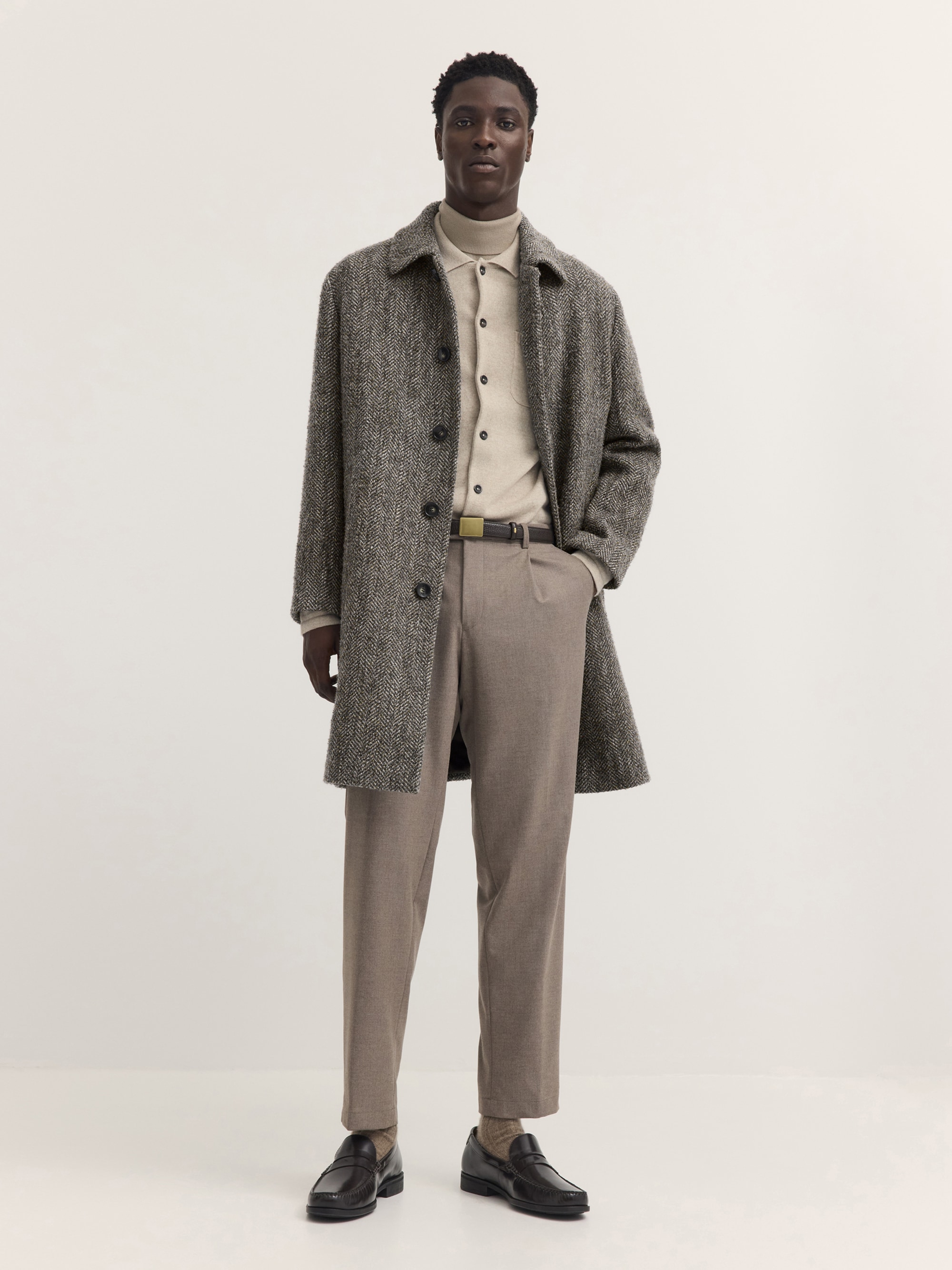 bugatti Kurzmantel »Modern Fit« Modern Fit Wollmix Fischgrät Umlegekragen