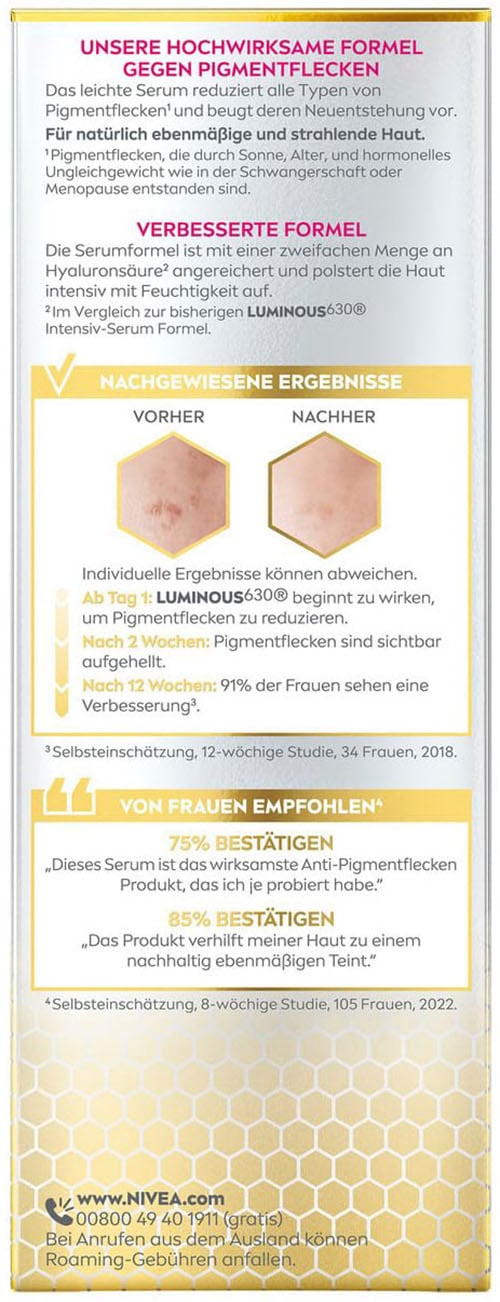 Nivea Gesichtsserum »LUMINOUS630 ANTI-PIGMENTFLECKEN Intensiv-Serum«
