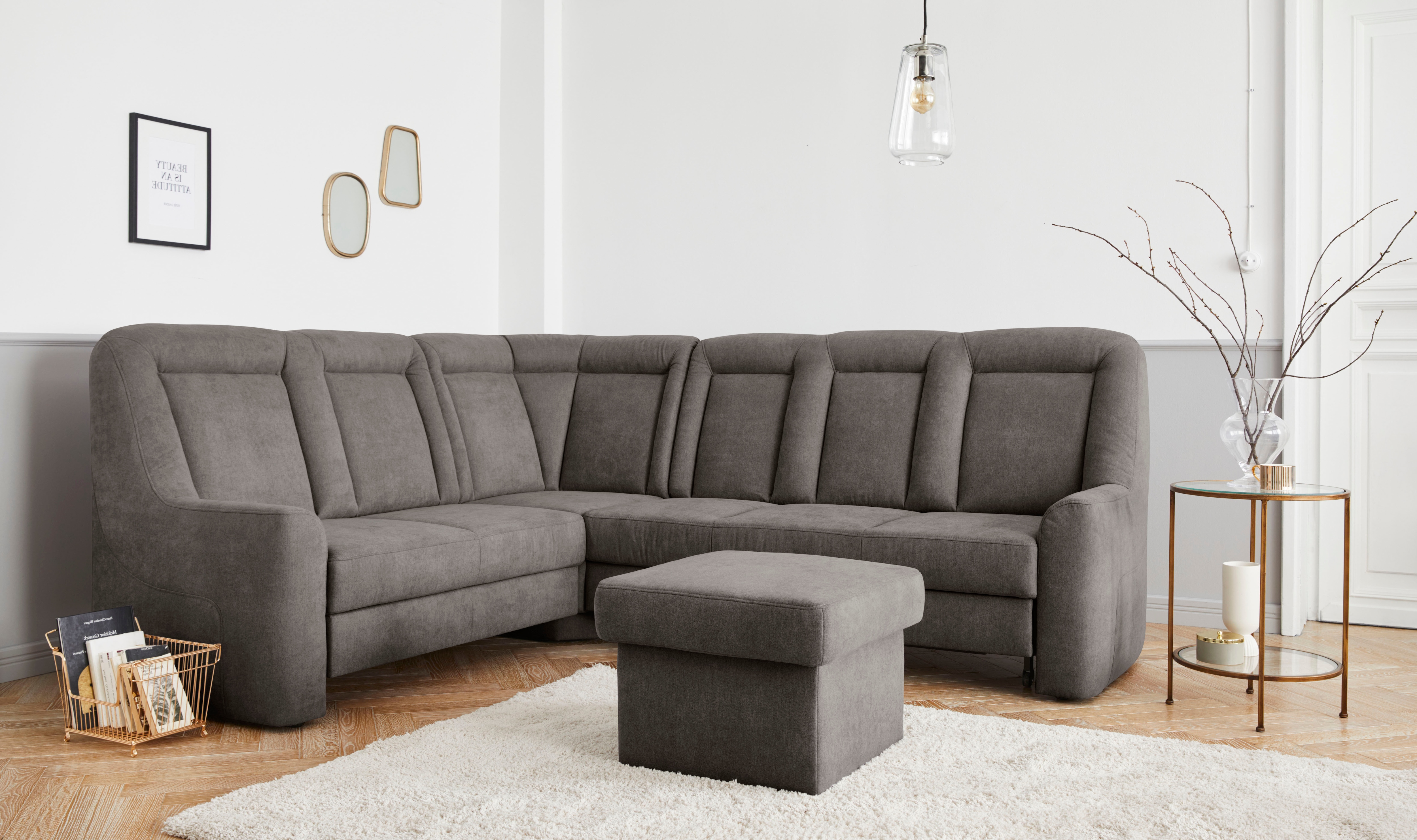 sit&more Ecksofa "Melissa L-Form" klassisches Polsterprogramm, wahlweise Schlaffunktion und Schubkasten