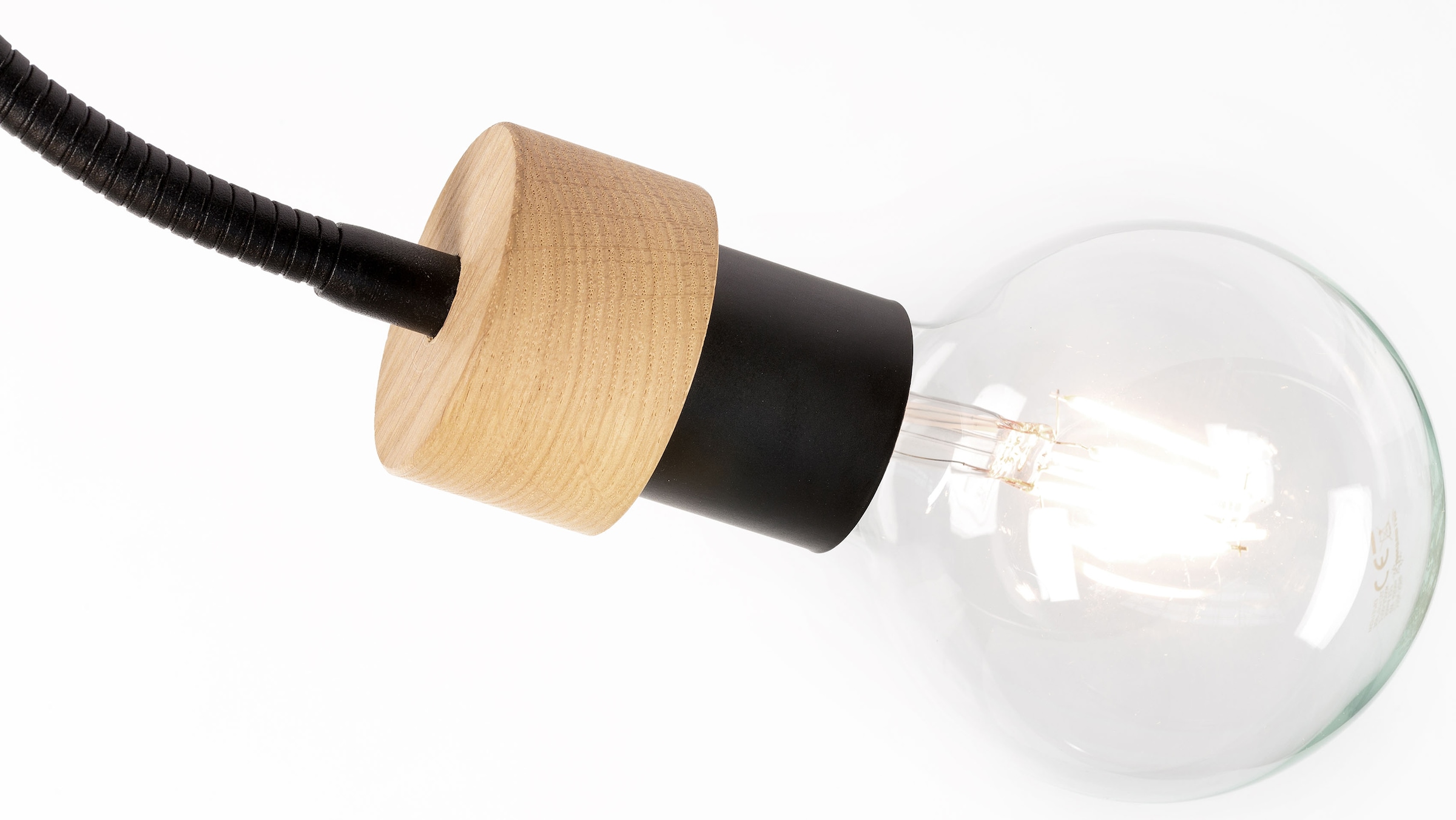 BRITOP LIGHTING Deckenleuchte »ALLUMER FLEX«, 1 flammig, Leuchtmittel E27 | Leuchtmittel wechselbar-ohne Leuchtmittel, Basis aus Eichenholz mit FSC®-Zertifikat, flexibel verstellbar