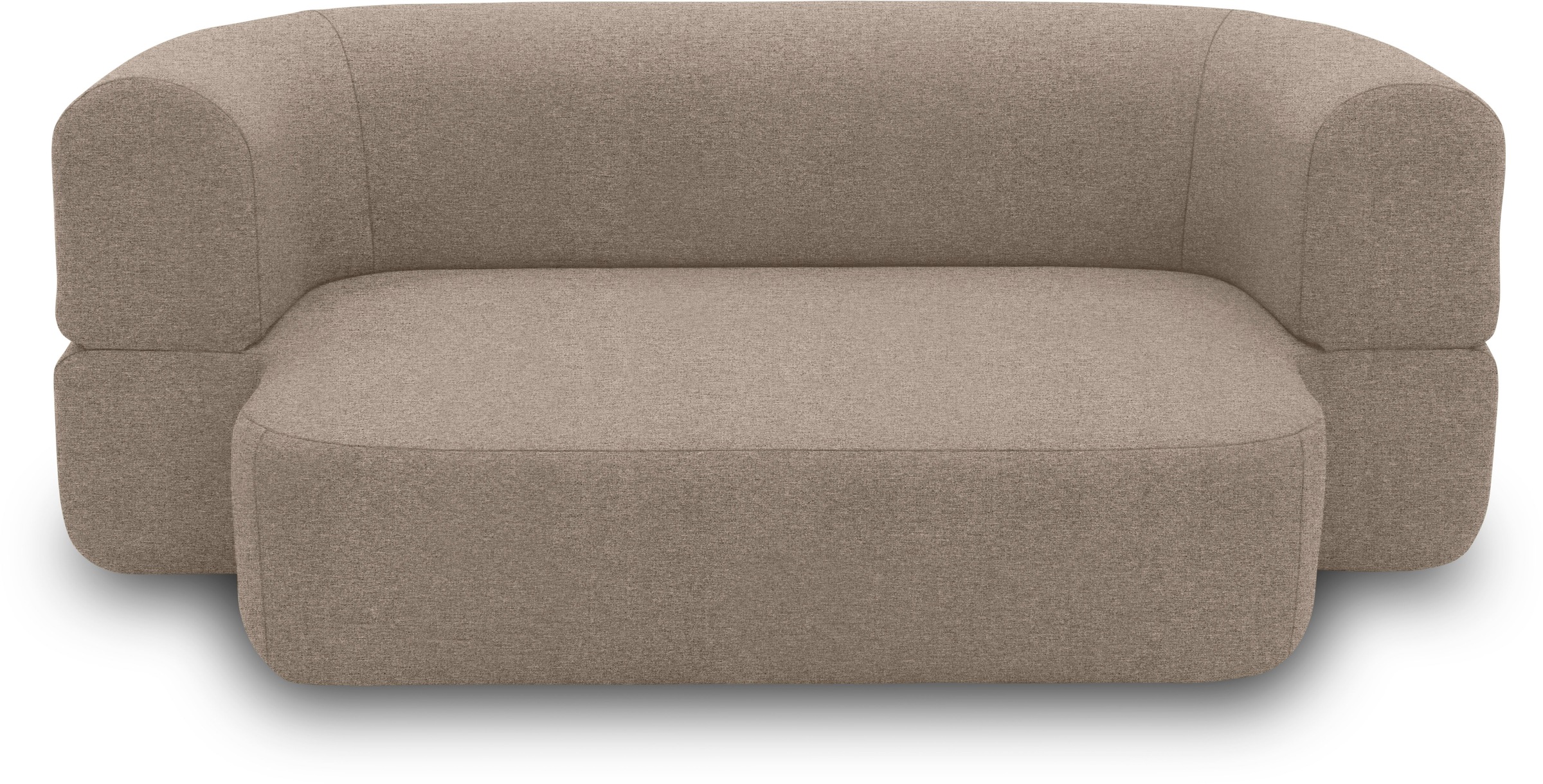 INOSIGN Schlafsofa »Denair oval Federkern, Bettsofa, organisches Design. Breite 208cm«, 2-Sitzer durch Klappen verwandeln in eine Liegefläche