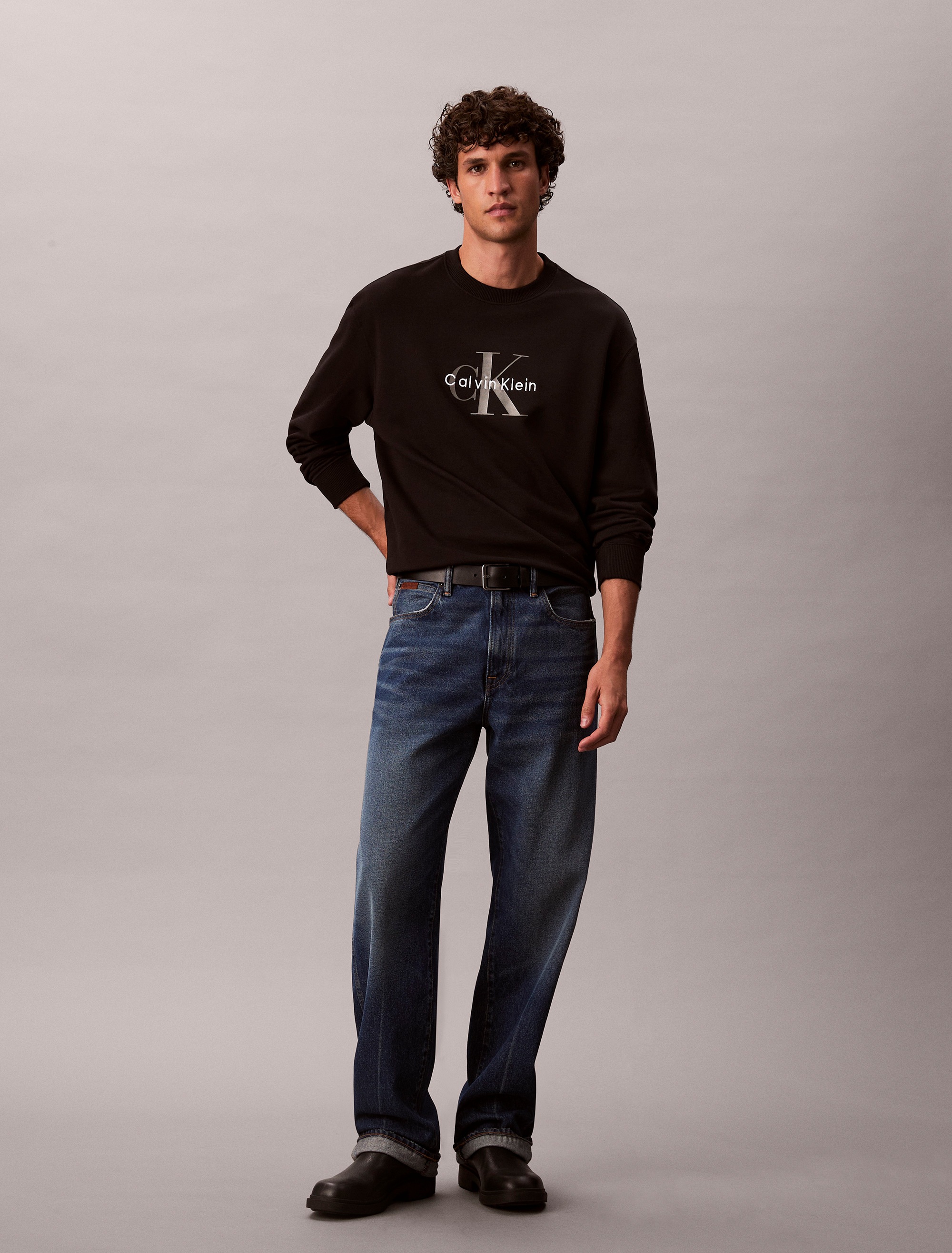 Calvin Klein Jeans Sweatshirt »LS EU 350TERRY MONOLOGO CN SWTSH« Rundhalsausschnitt, regular fit