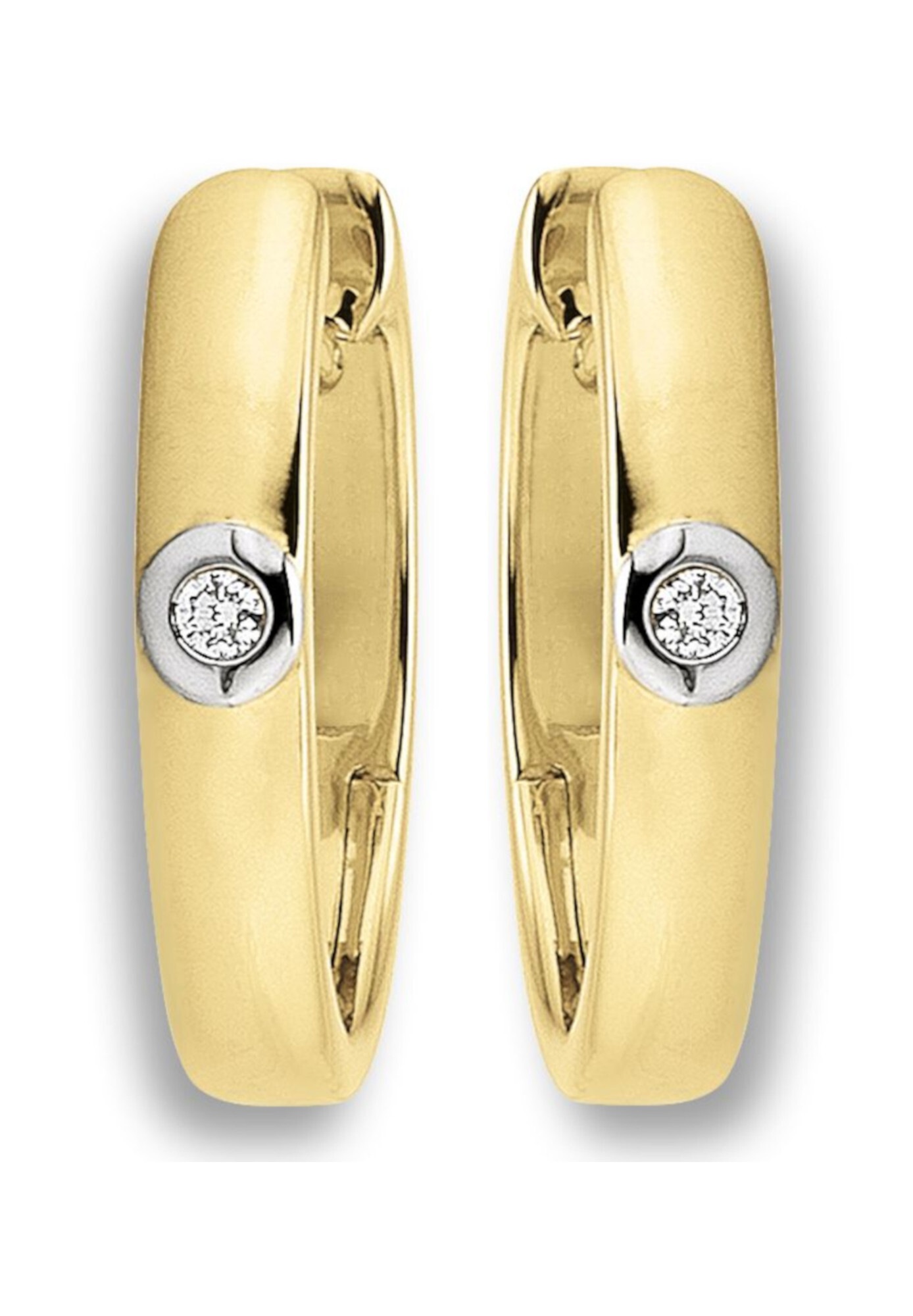 ONE ELEMENT Paar Creolen »0.02 ct  Diamant Brillant Ohrringe   Creolen aus 585 Gelbgold«