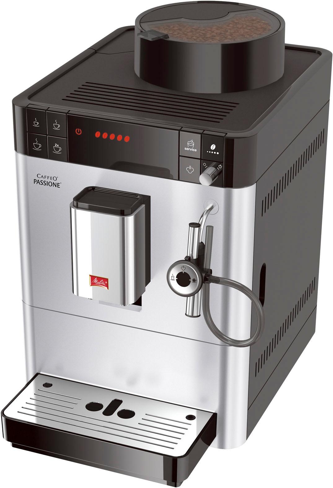 Melitta Kaffeevollautomat »Passione® für Service-Taste Entkalkung im OTTO Online Touch jetzt Shop One gemahlen, F53/1-101, silber«, & Reinigung frisch Tassengenau