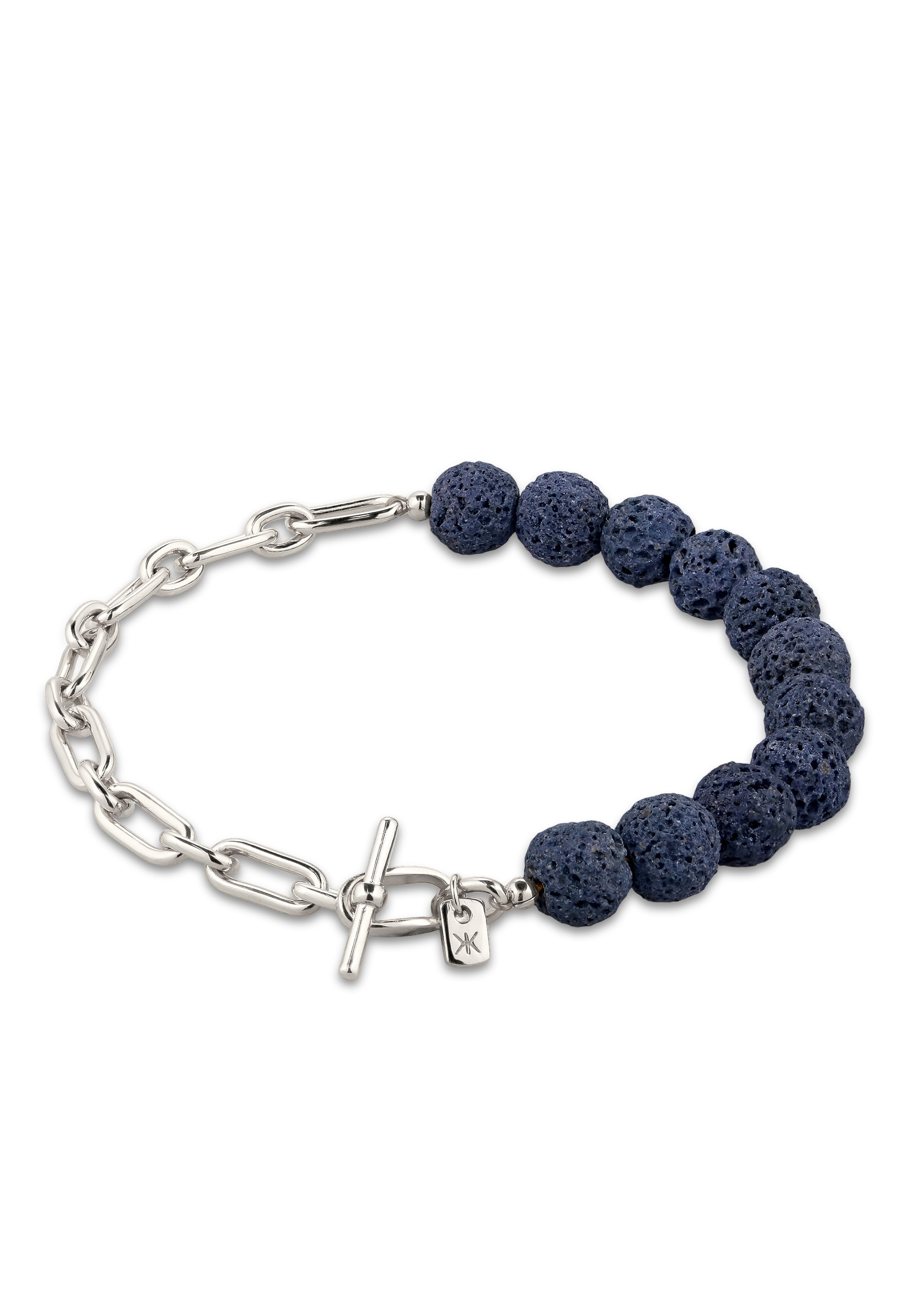Kuzzoi Armkette »Armband Lava Beads Blue 925 Sterling Silber«