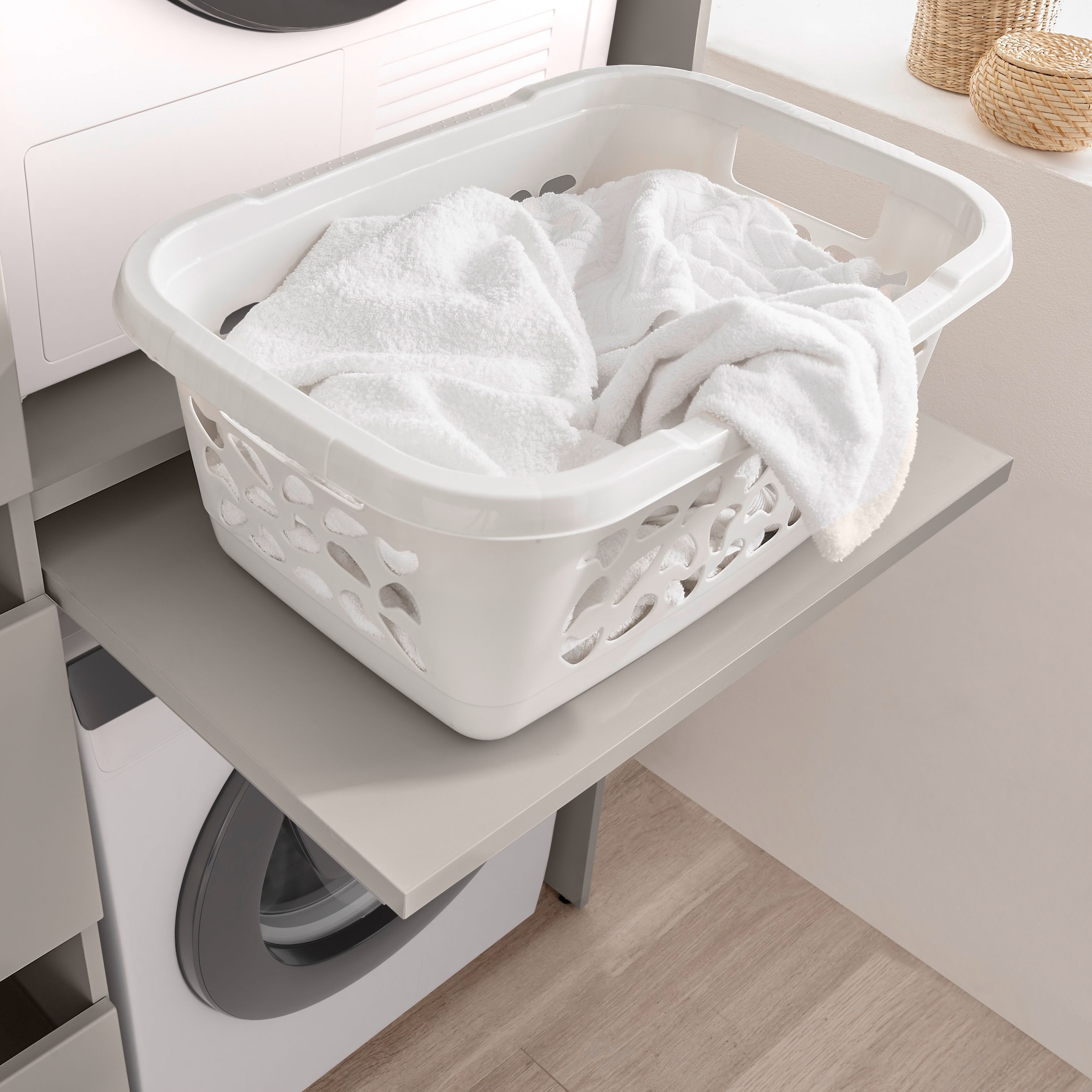 BASIC by Balculina Waschmaschinenumbauschrank »Washhome B/H/T 116x185x68 cm« 1 Stk. tlg. Breite 116cm, Metallschubkästen, Softclose