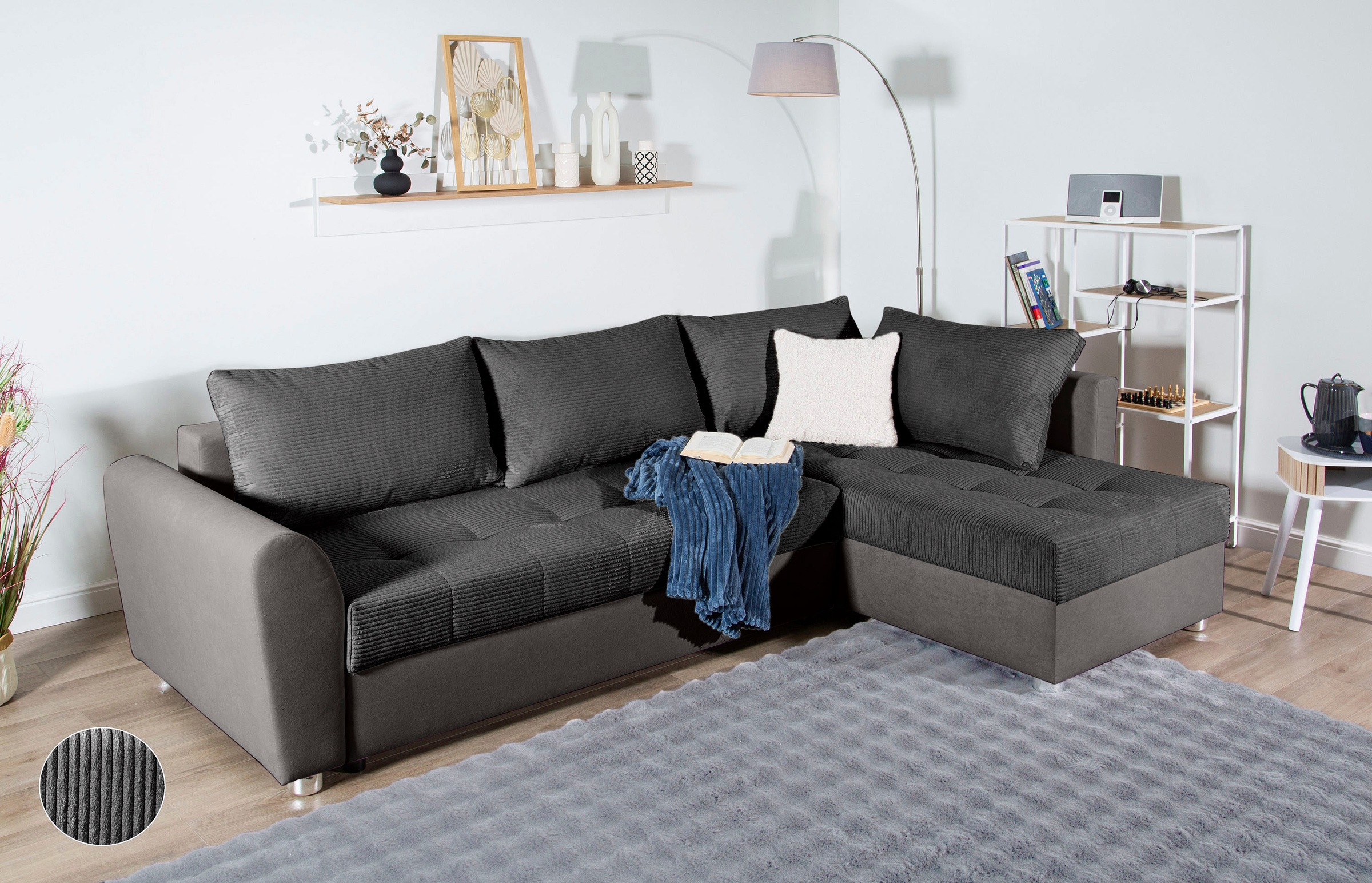 COLLECTION AB Ecksofa »JANA XL-Sofa L-Form«, inkl. Bettfunktion, Bettkasten und Bonnelfederkern