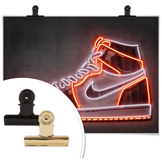 Wall-Art Poster »Mielu Nike Schuh Neon Sneaker«, Schuh, (1 St.), Poster  ohne Bilderrahmen online bei OTTO