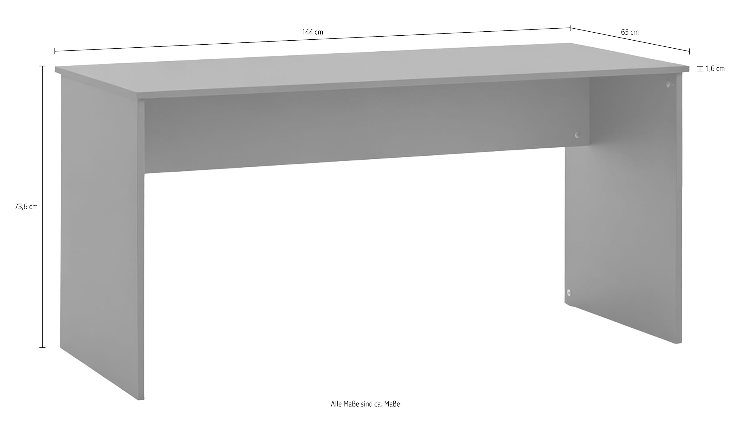 Schildmeyer Schreibtisch »METZ, Breite 144 cm, modernes & zeitloses Design, MADE IN GERMANY« 1 Stk. tlg. Einfache Montage mit verständlicher Aufbauanleitung, MADE IN GERMANY