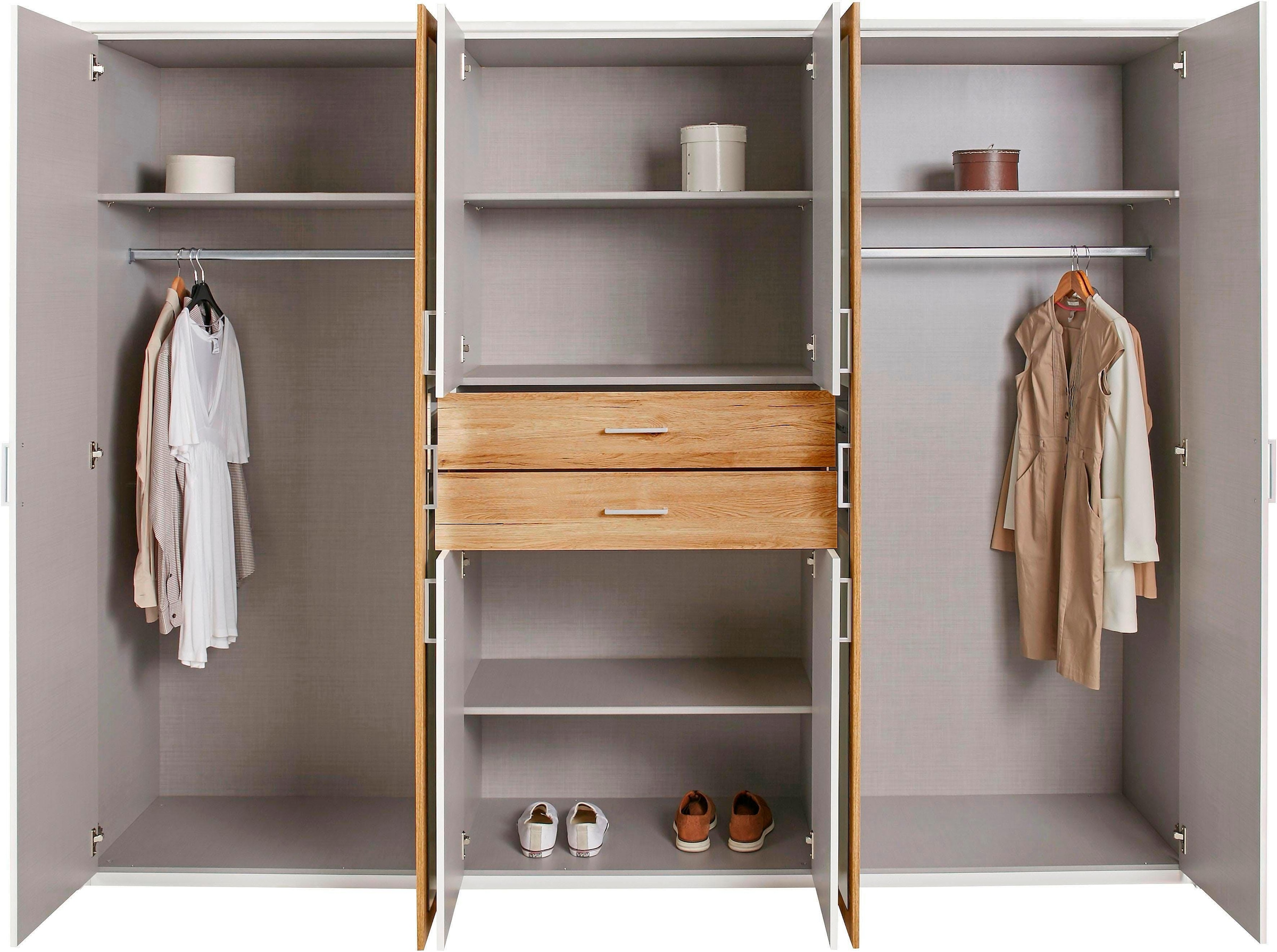 Wimex Kleiderschrank »Diver Drehtürenschrank mit Spiegel, Schubladen, 225 oder 270cm breit«, Bestseller Schlafzimmerschrank wahlweise 3 Innenausstattungen