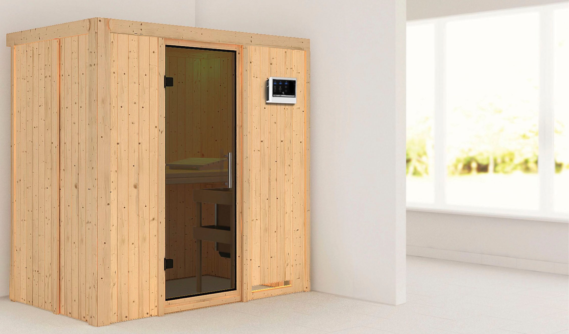 Karibu Sauna »Vada«, 9 KW-Ofen mit externer Steuerung