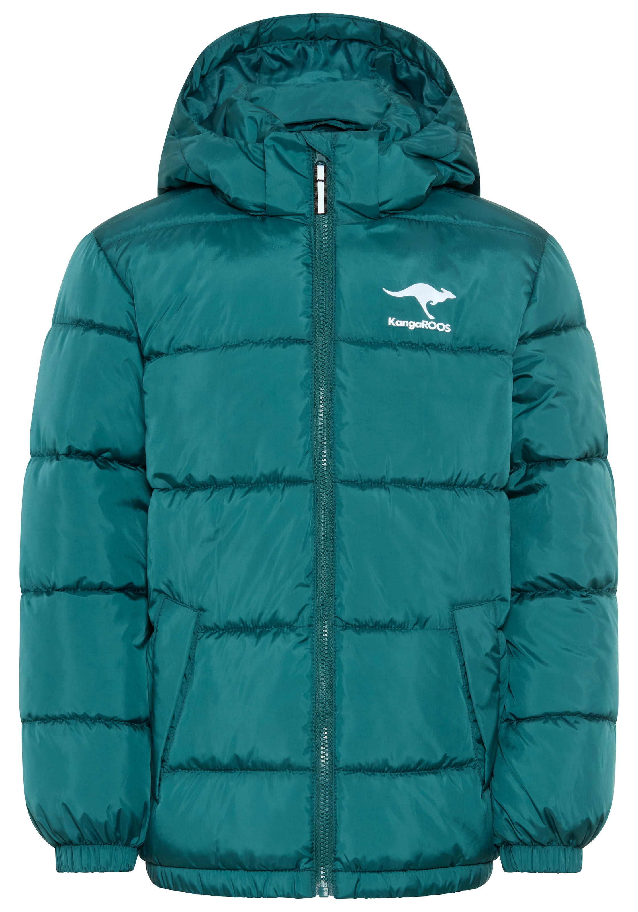 KangaROOS Winterjacke »warme Outdoor Steppjacke mit KangaROOS Print« mit Kapuze Winterwarme Jacke mit reflektierendem Logo-Print