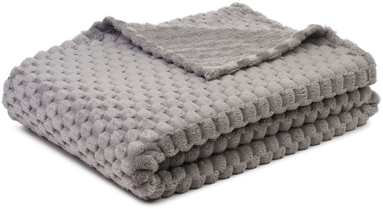 Gözze Wohndecke »Decke 3D - Bubbles«, Jacquard gewebte Decke in 3D Optik