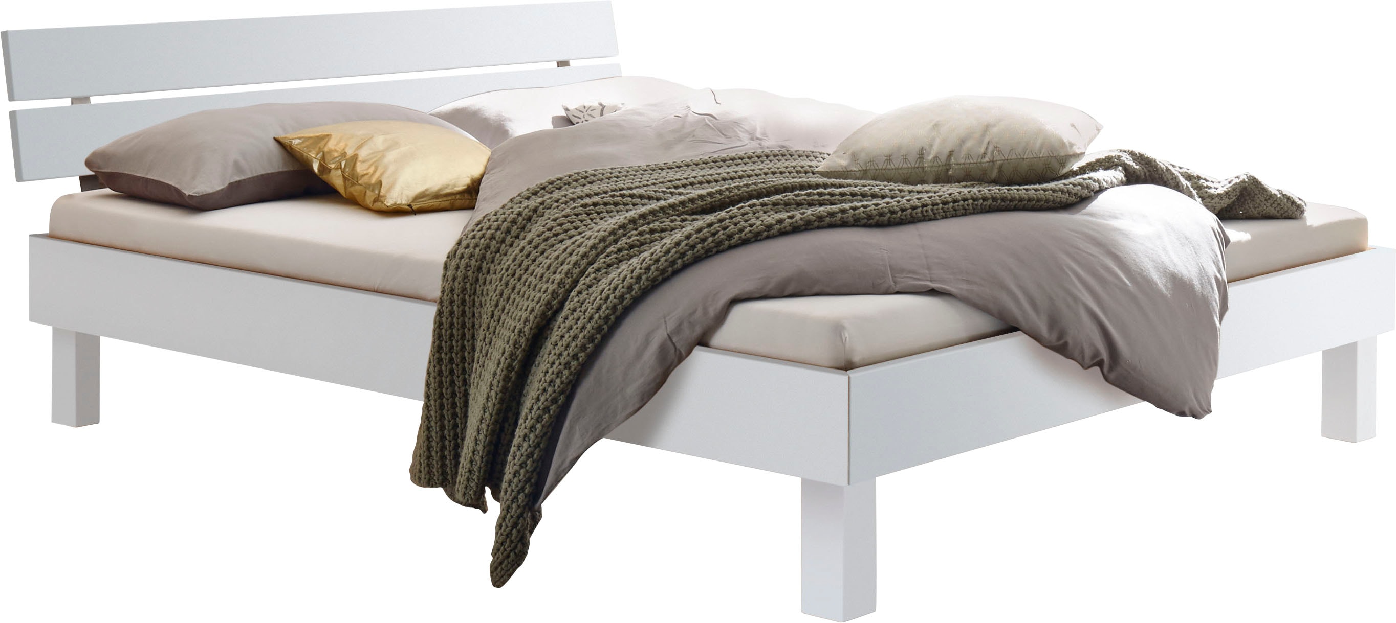 Hasena Holzbett »Prato« Fußhöhe 25 cm in weiß, Größe Liegefläche B/L: 160 cm x 200 cm