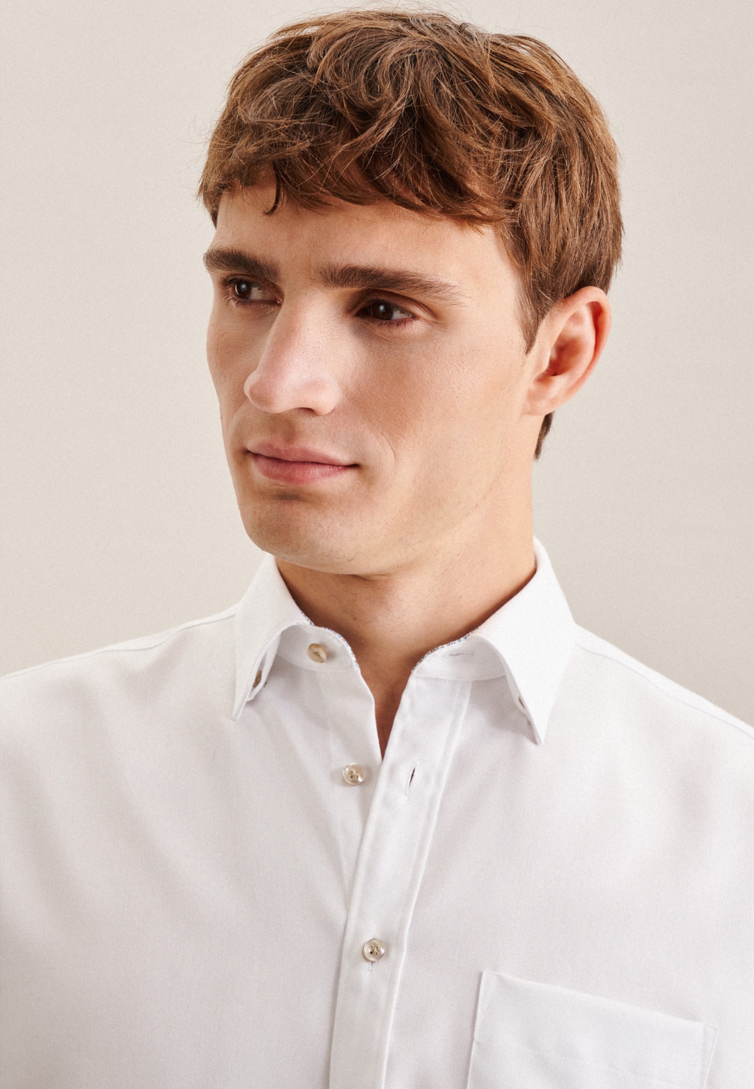 seidensticker Businesshemd »Regular«, Regular Langarm Covered-Button-Down-Kragen Uni