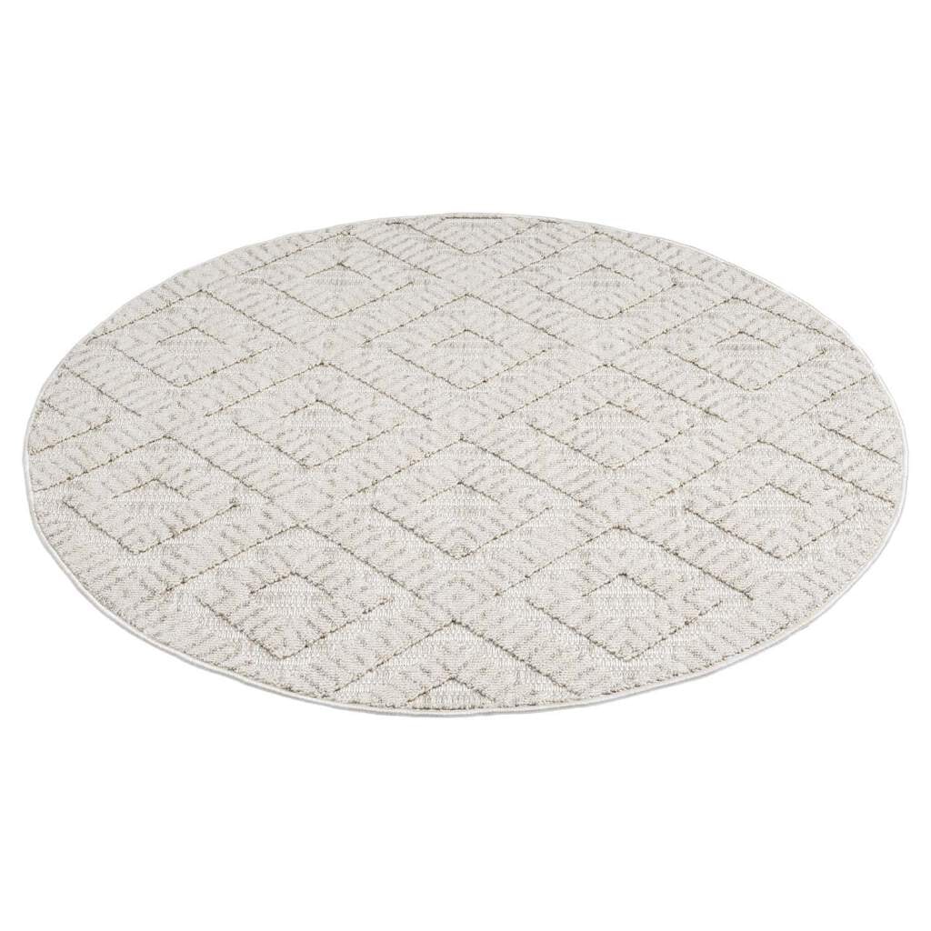 Carpet City Teppich »CLASICO 8927« rund 11 mm Höhe Kurzflor, Hochtief-Muster, Boho, Wohnzimmer