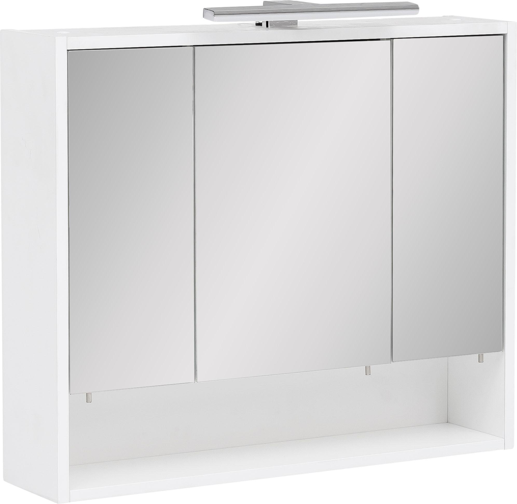 Schildmeyer Spiegelschrank »Kimi«, Breite 70 cm, 3-türig, LED-Beleuchtung, Schalter-/Steckdosenbox, Glaseinlegeböden, Soft-Close, Made in Germany
