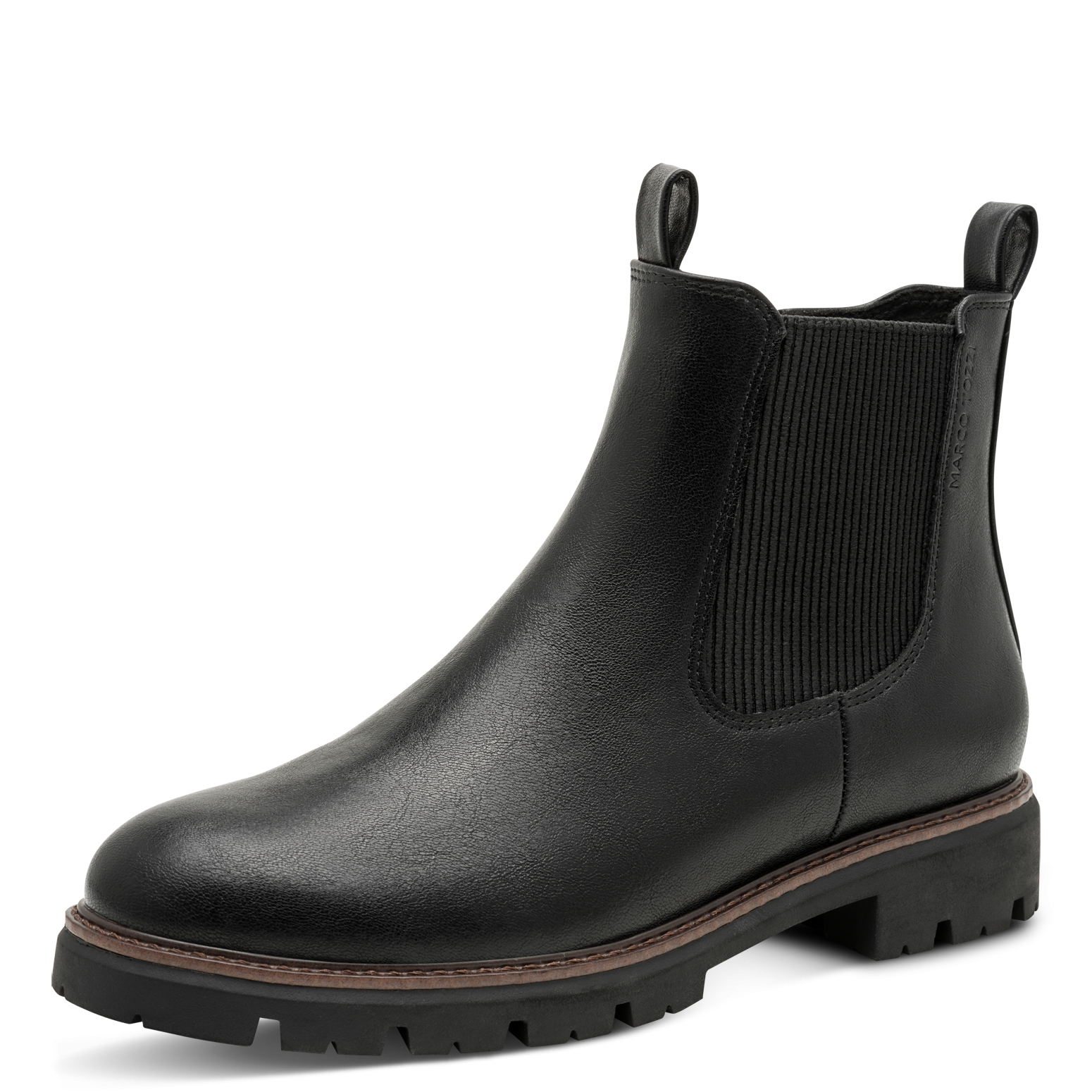 MARCO TOZZI Chelseaboots  Blockabsatz, Stiefelette mit Kontrast-Rahmennaht