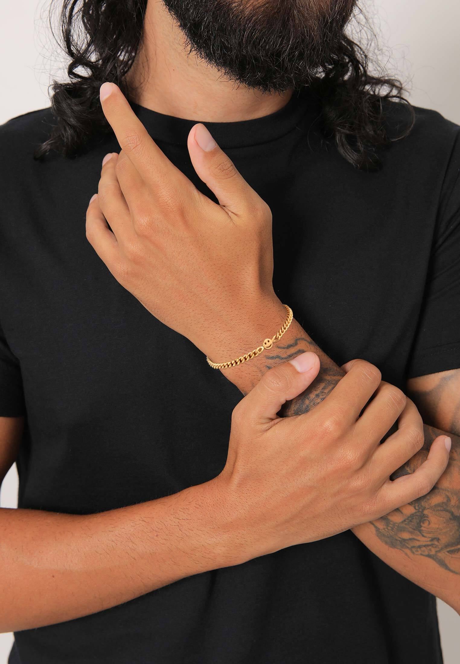 Kuzzoi Armkette »Armband mit Smiling Face 925 Silber«